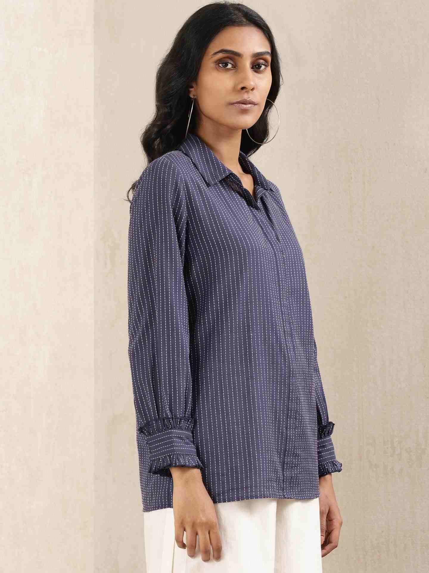 Blue Quint Yarn-Dyed Cotton Shirt