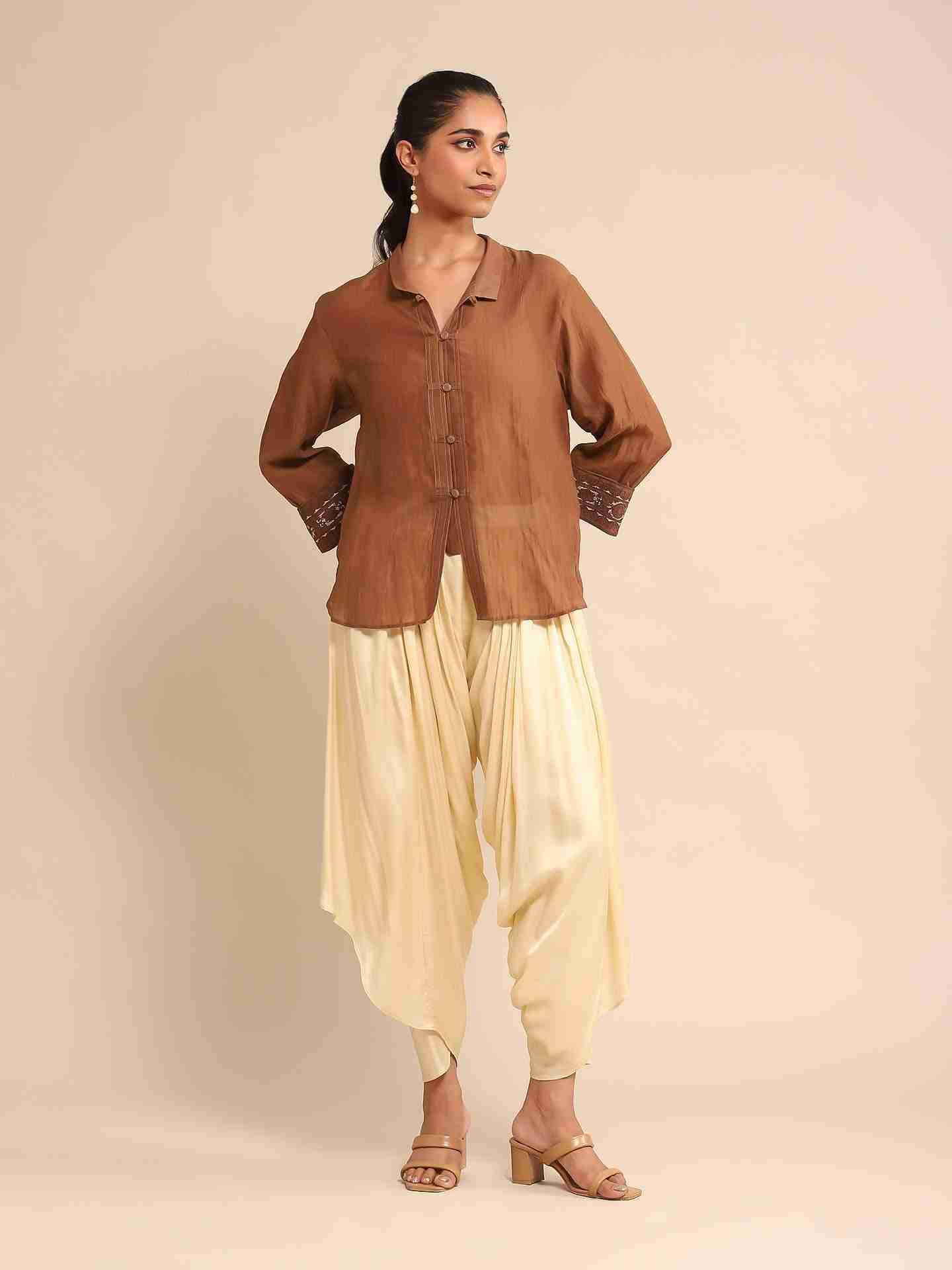 Brown Urban Elysian Chanderi Shirt