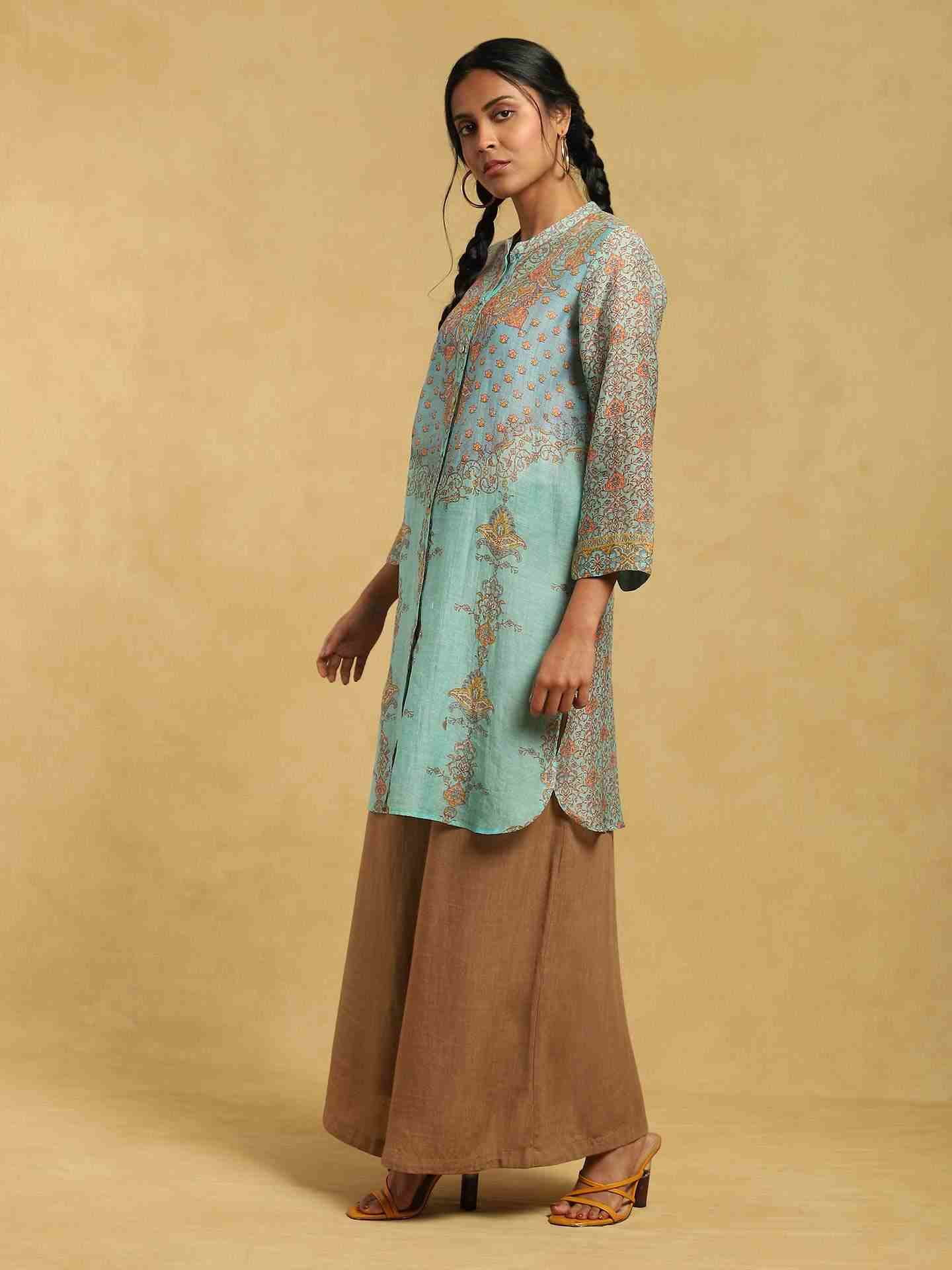 Aqua Ashoka Chanderi Shirt