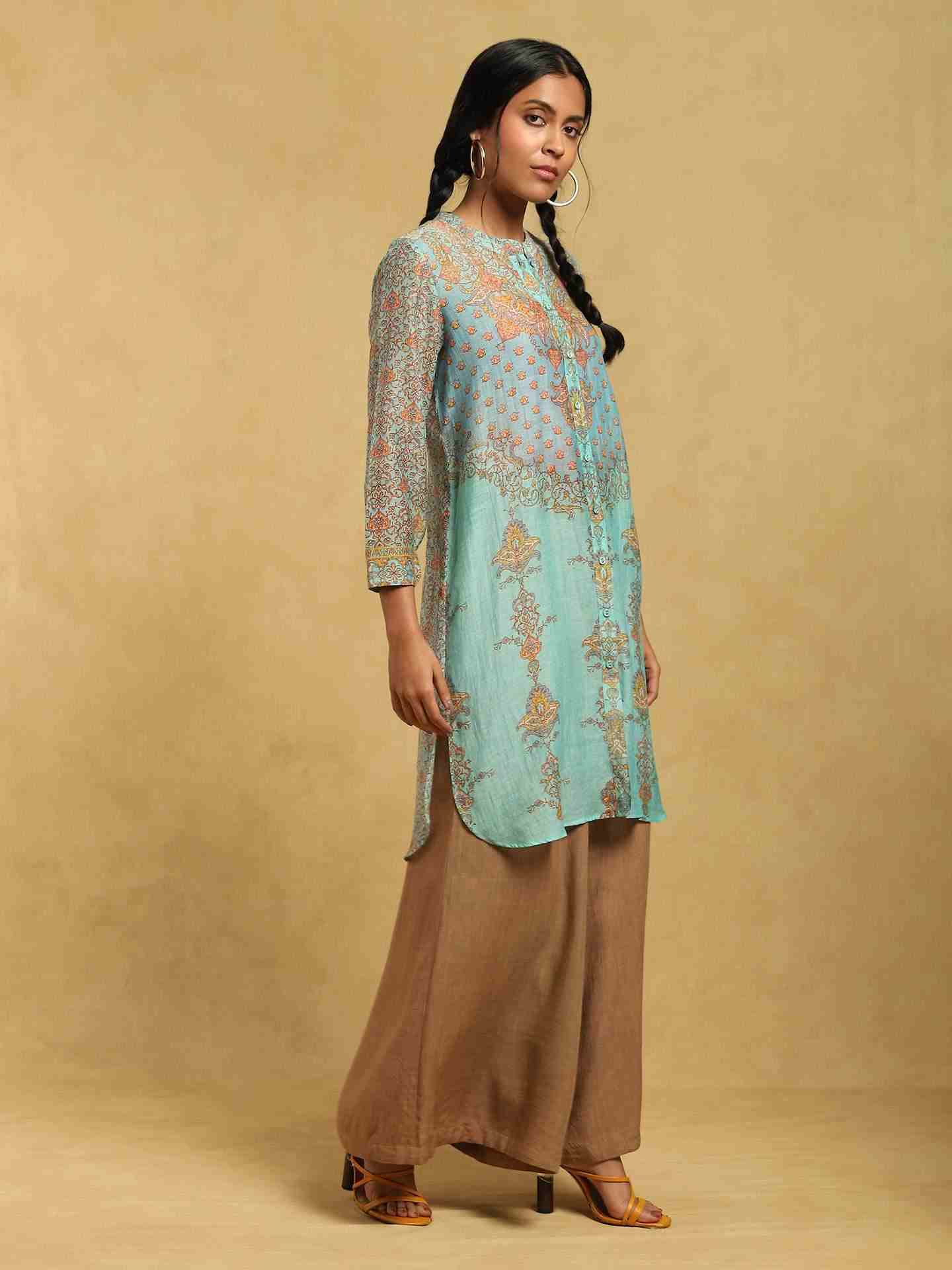 Aqua Ashoka Chanderi Shirt