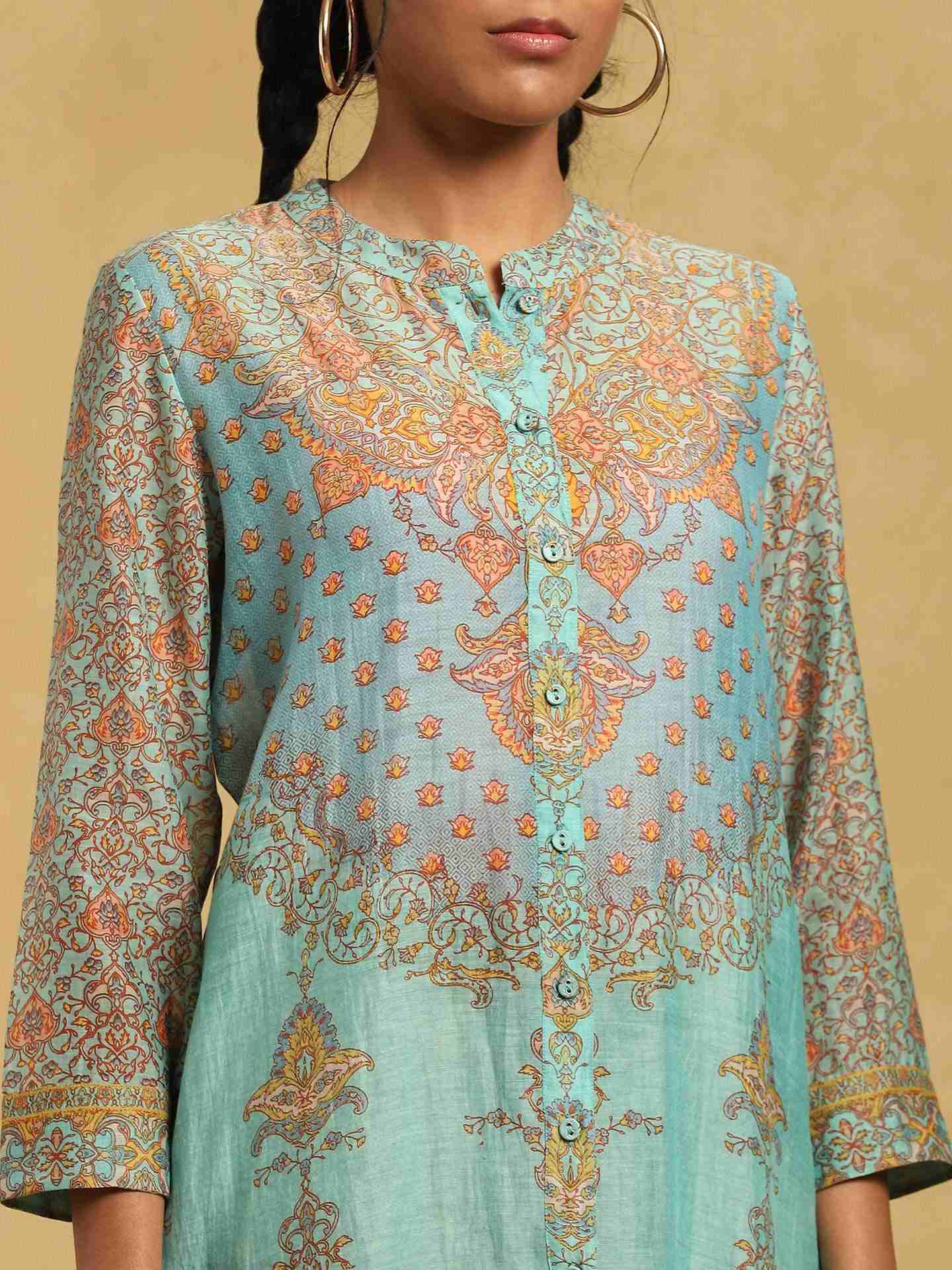 Aqua Ashoka Chanderi Shirt