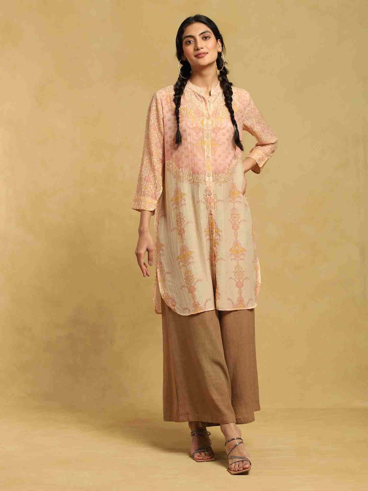 Beige Ashoka Chanderi Shirt