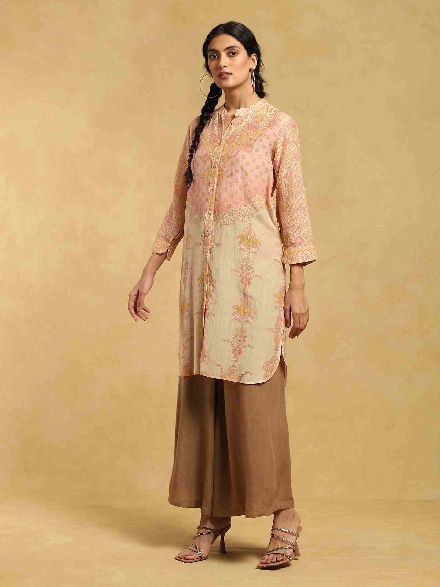 Beige Ashoka Chanderi Shirt