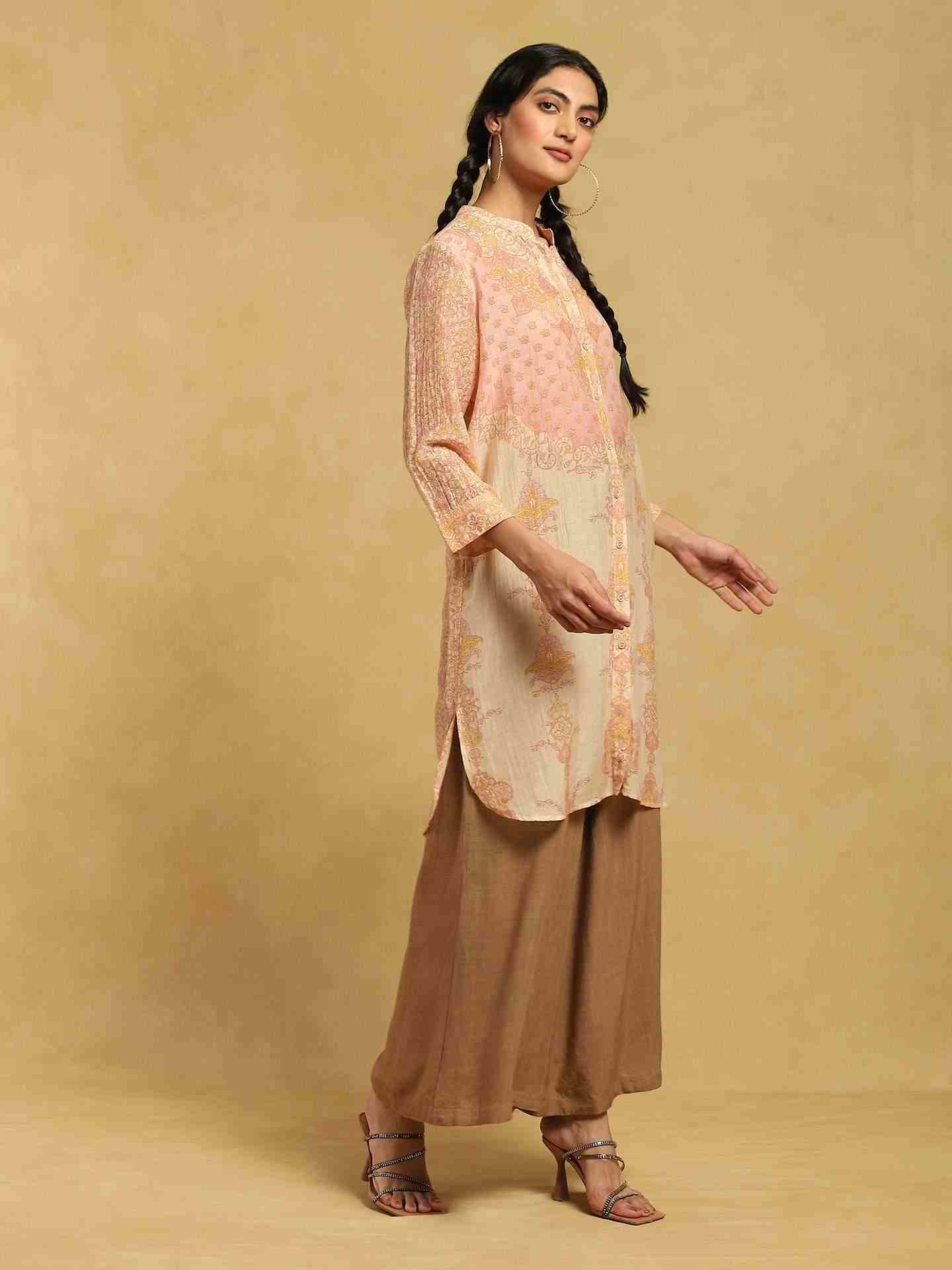 Beige Ashoka Chanderi Shirt