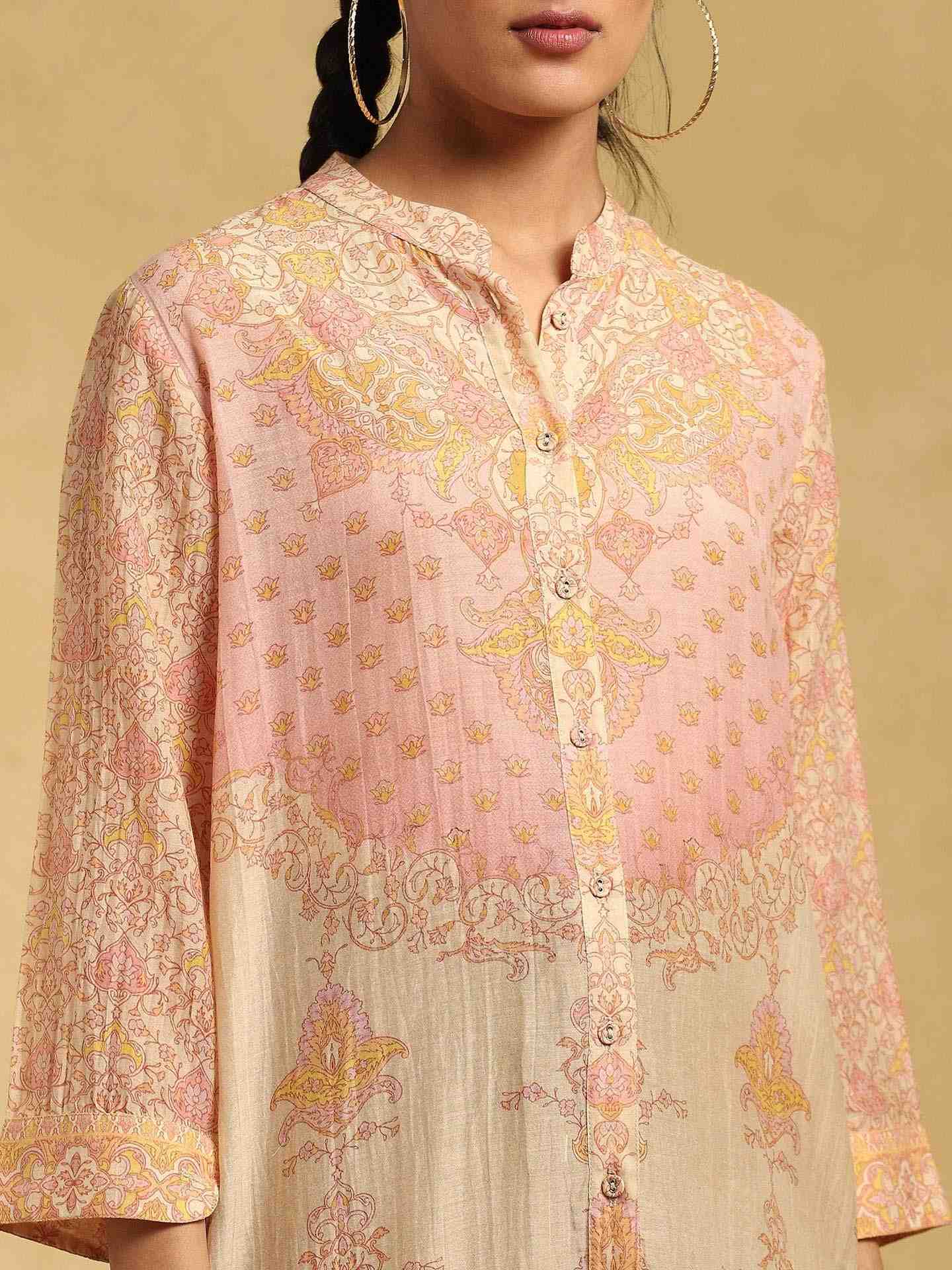Beige Ashoka Chanderi Shirt