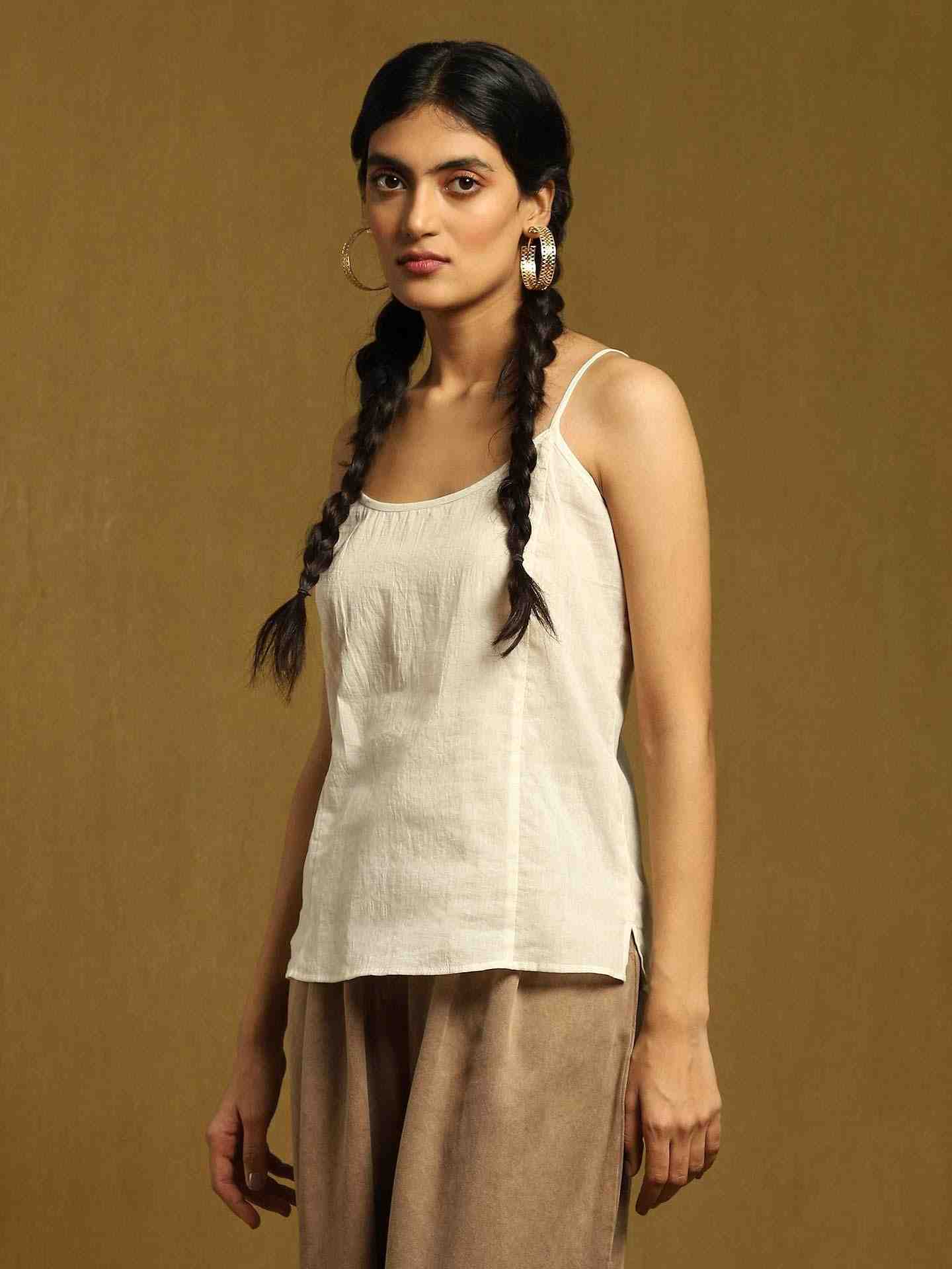 Off White Baadal Chanderi Shirt