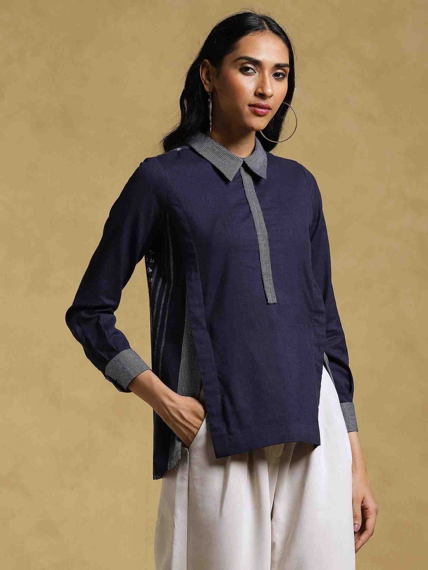 Blue Ethereal Yarn-Dyed Cotton Shirt