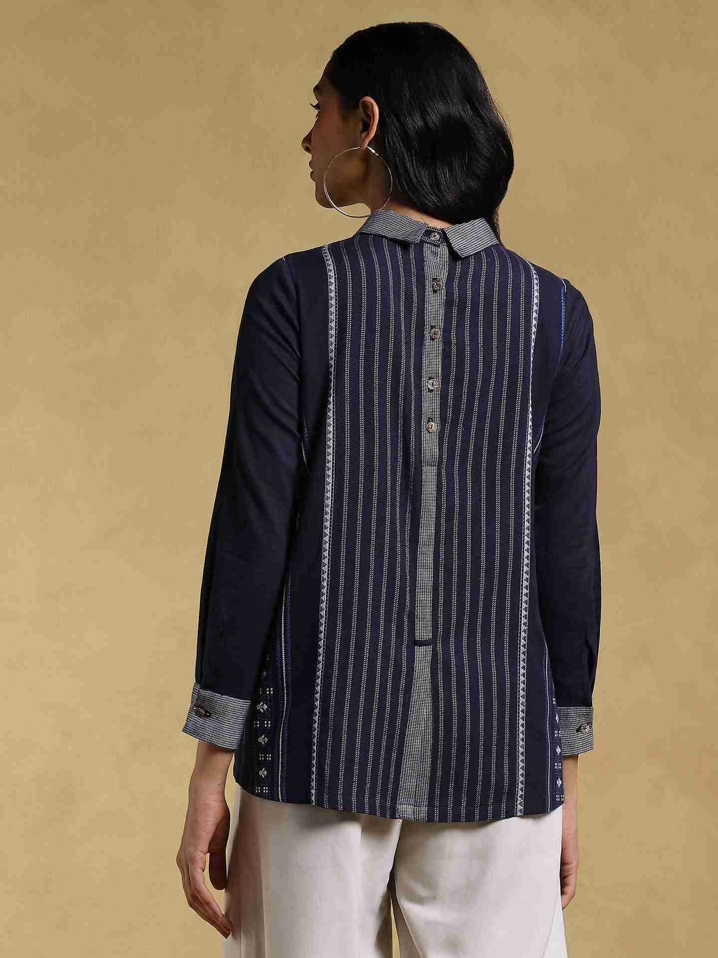 Blue Ethereal Yarn-Dyed Cotton Shirt