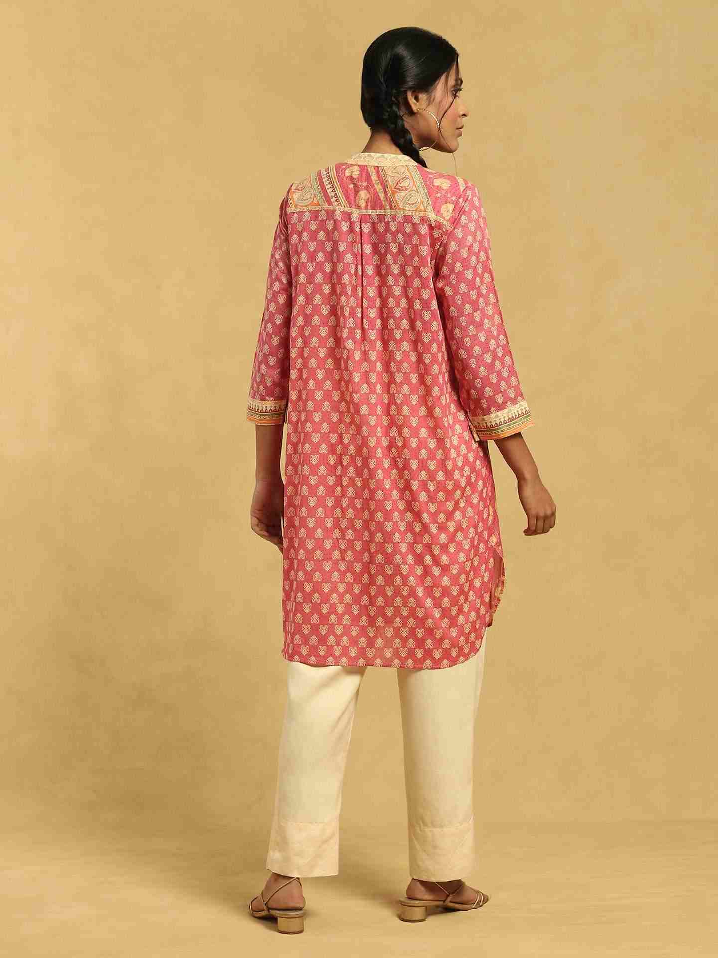 Pink Jharoka Cotton Shirt
