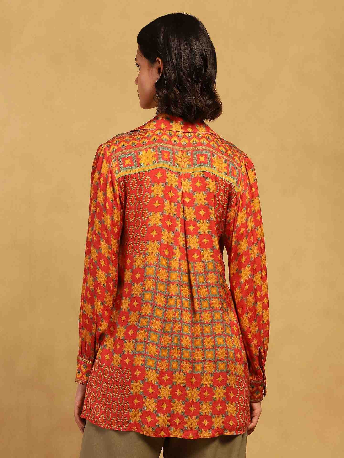 Red Phulkari Shirt