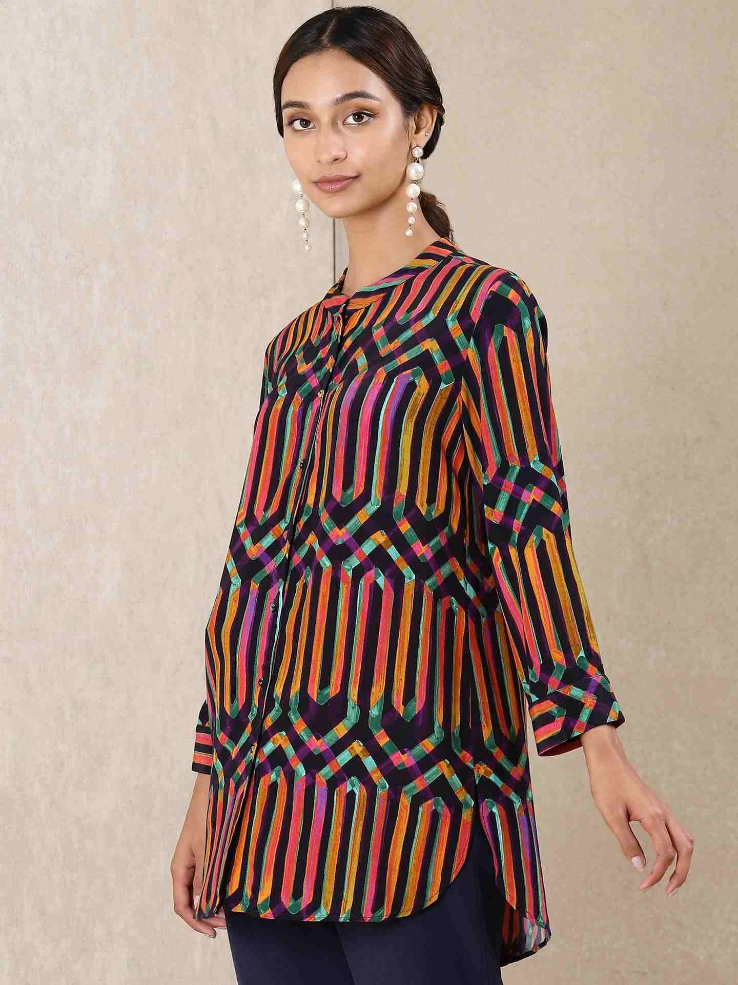 Multi-Color Vari Crepe Shirt