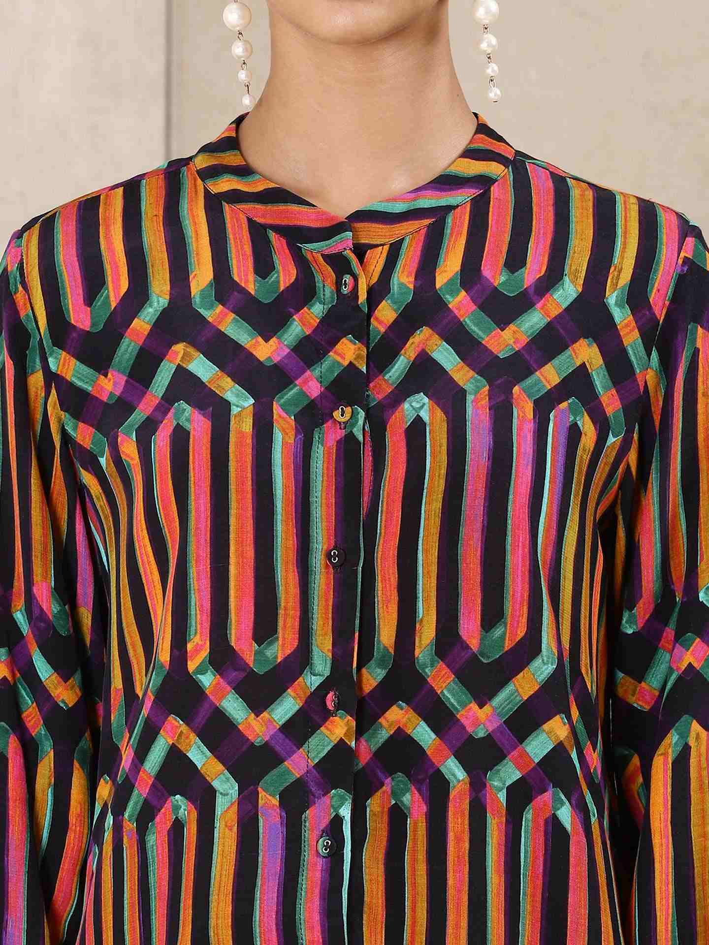 Multi-Color Vari Crepe Shirt