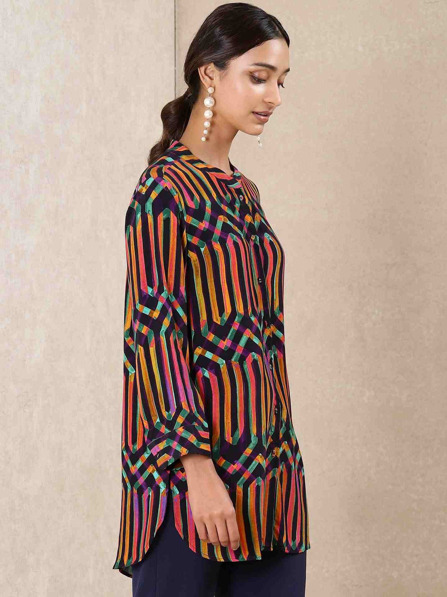 Multi-Color Vari Crepe Shirt