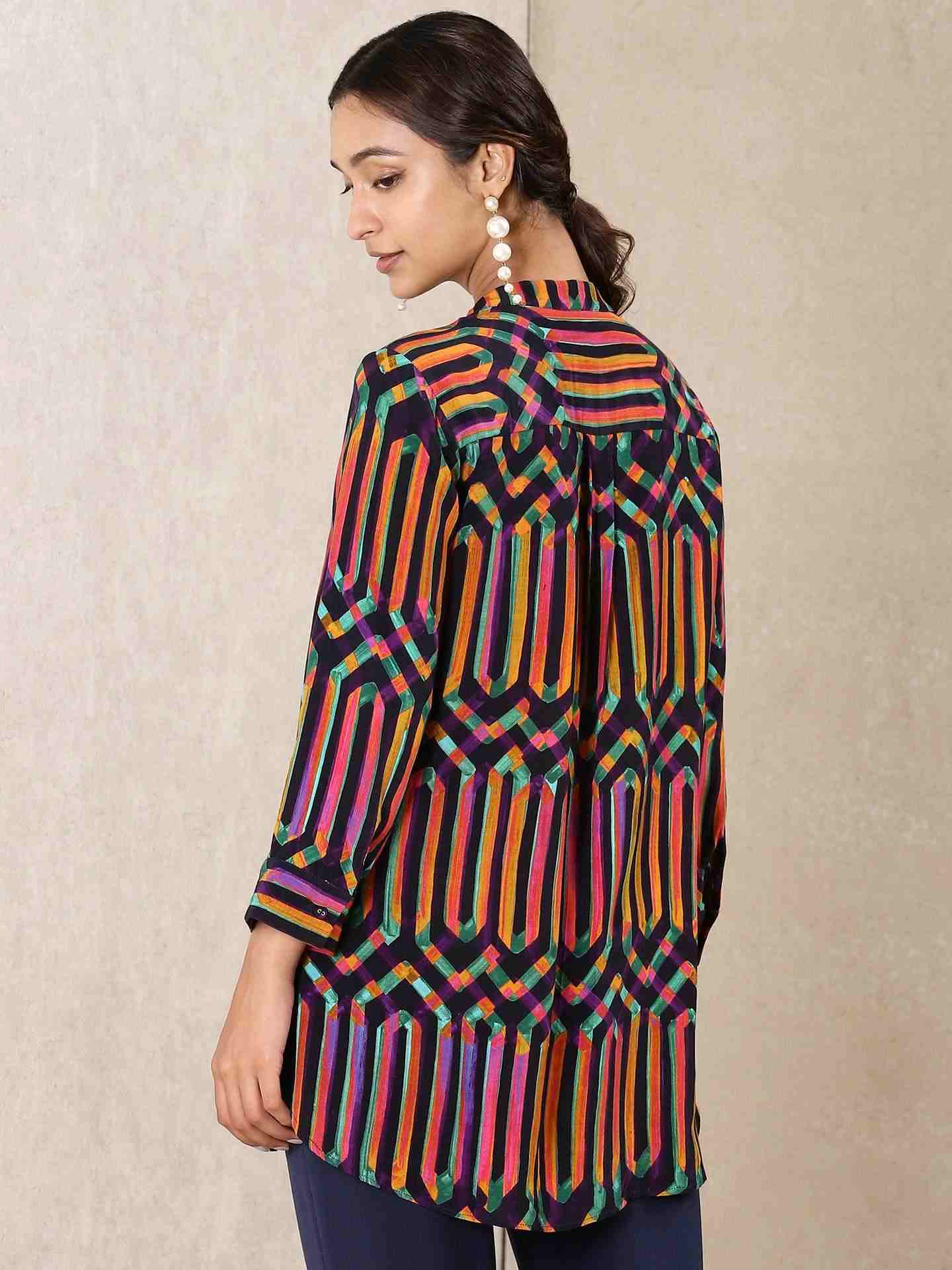 Multi-Color Vari Crepe Shirt