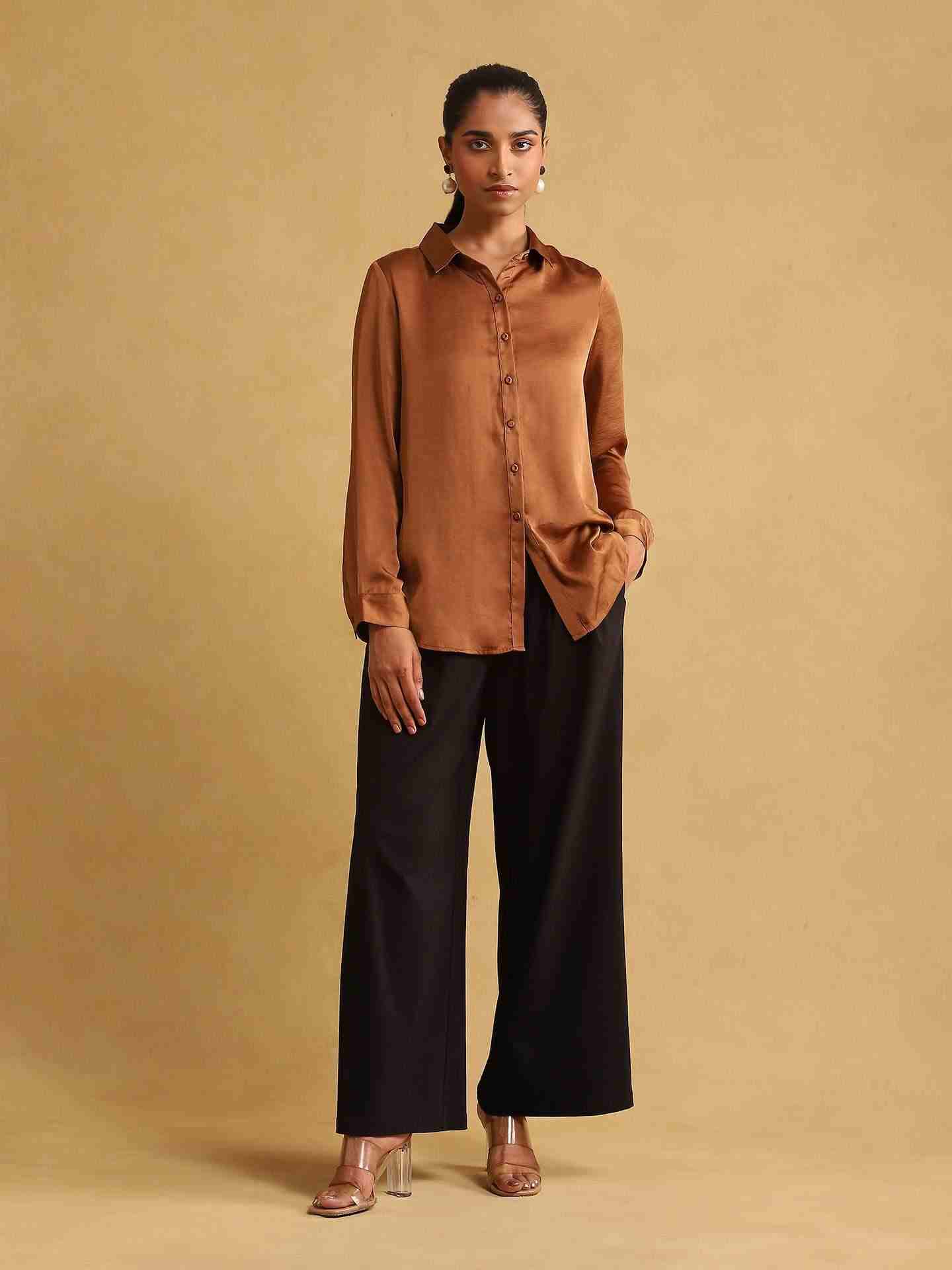 Brown Rubix Solid Shirt