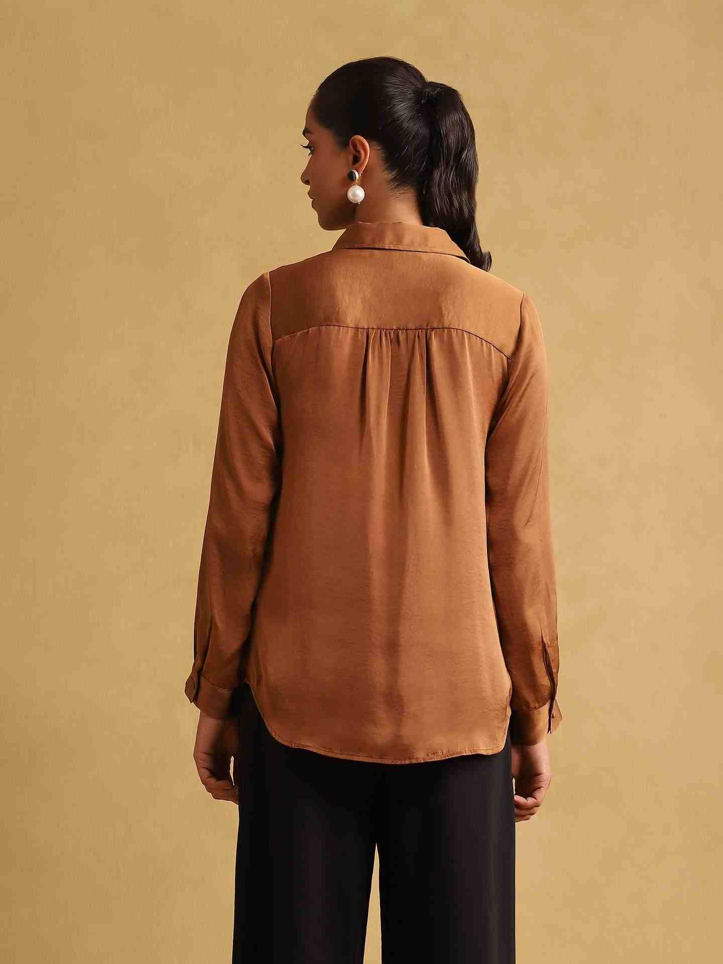 Brown Rubix Solid Shirt