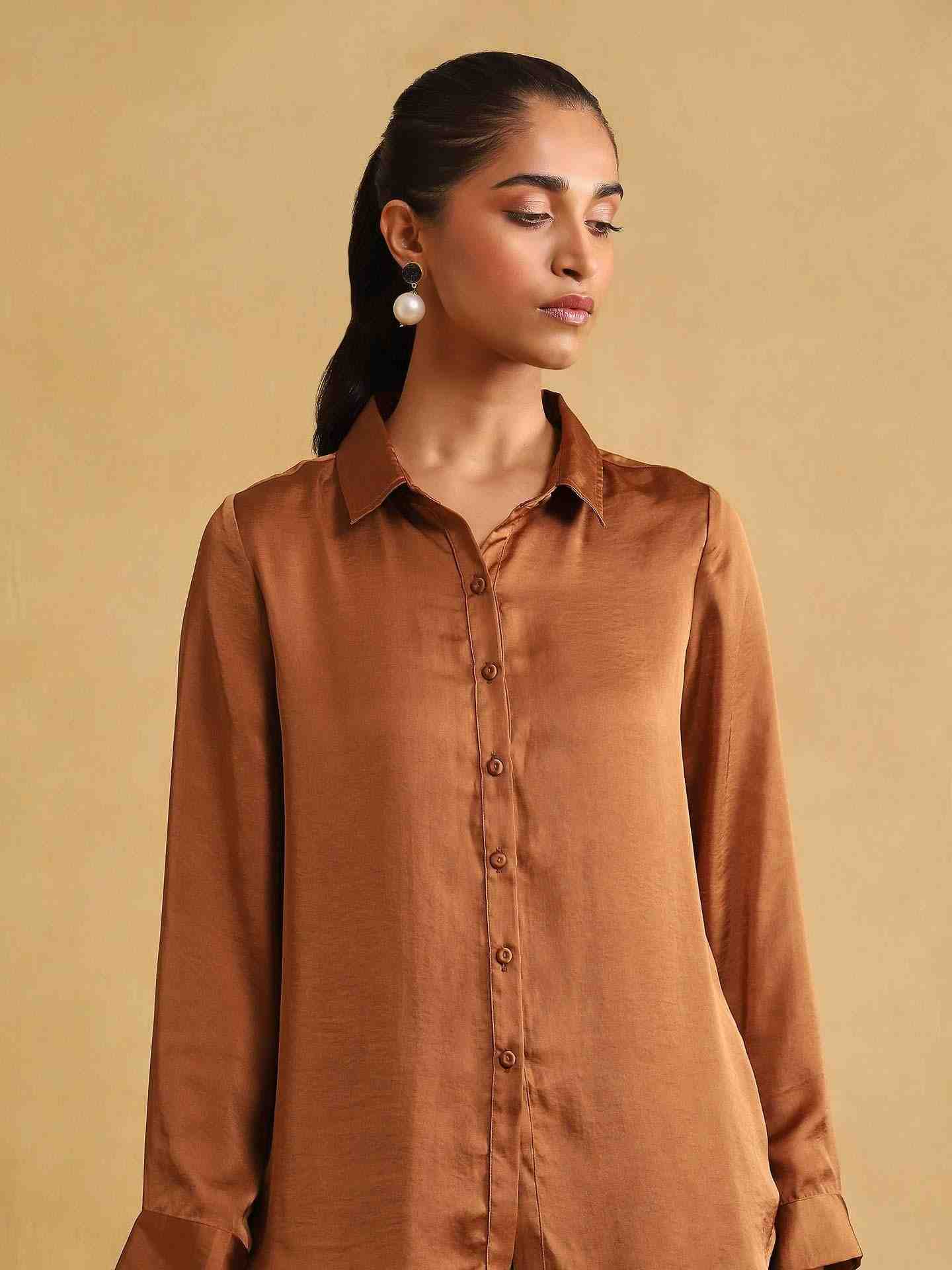 Brown Rubix Solid Shirt