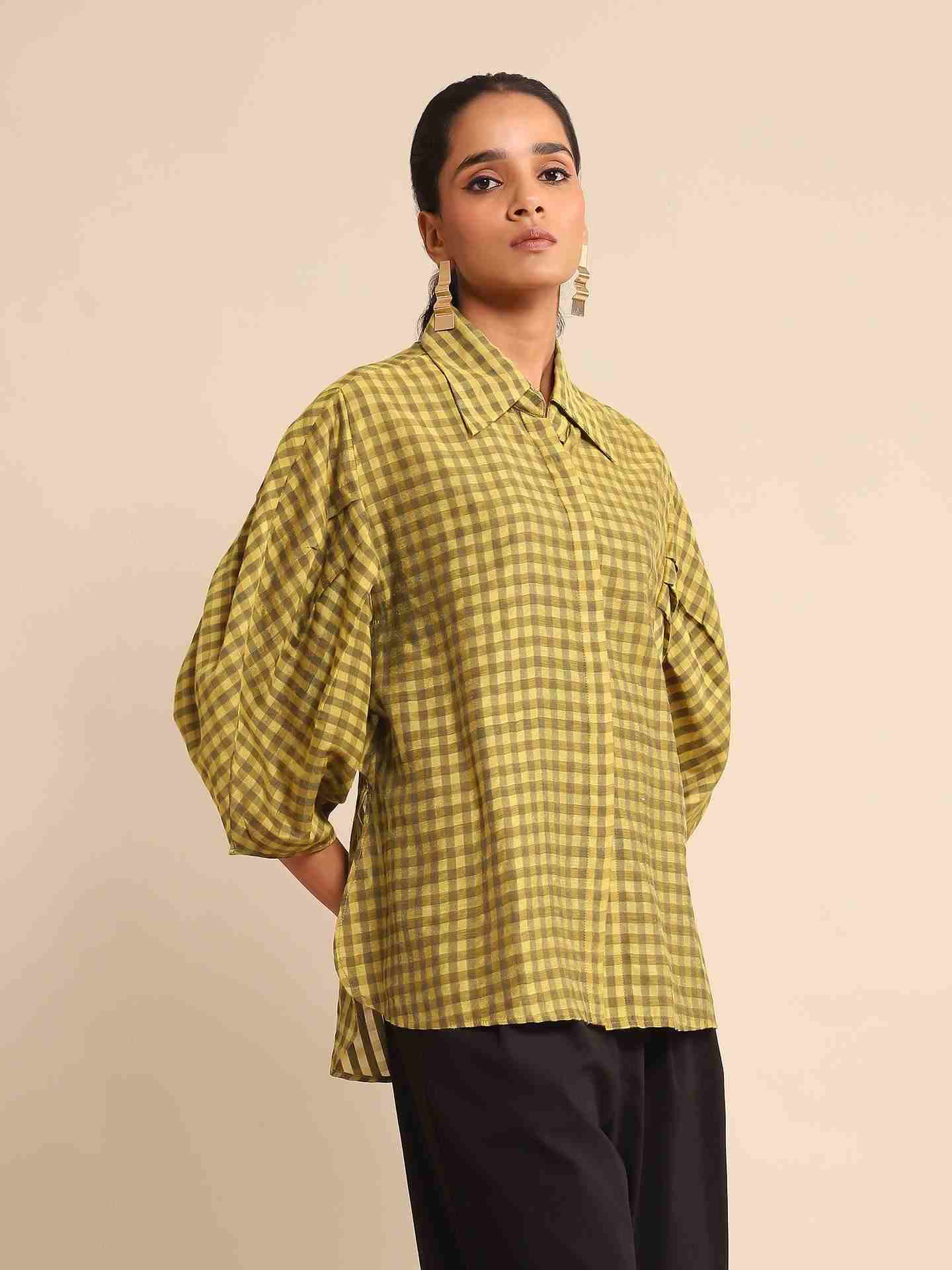 Yellow Urban Elysian Chanderi Shirt