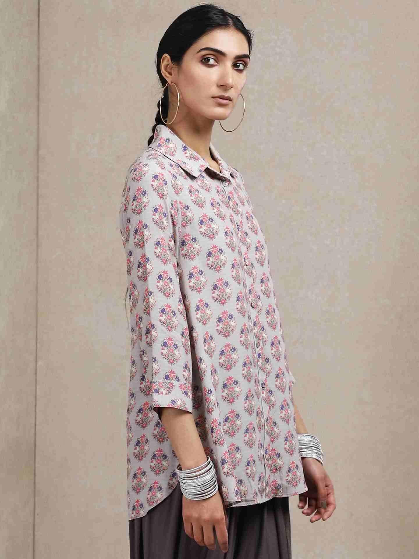 Grey Classic Crepe Kurti