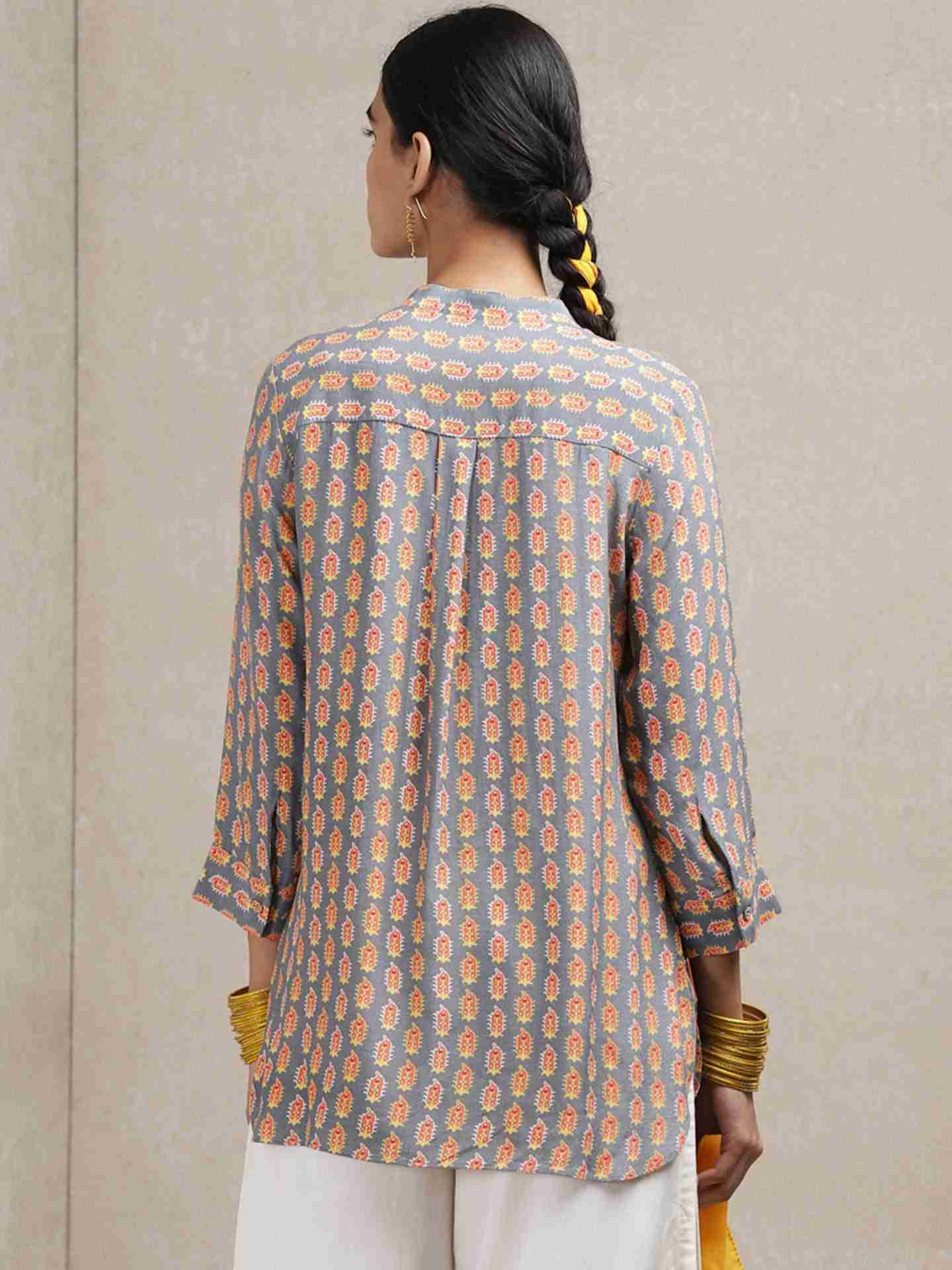 Grey Ersheen Allover Crepe Kurti