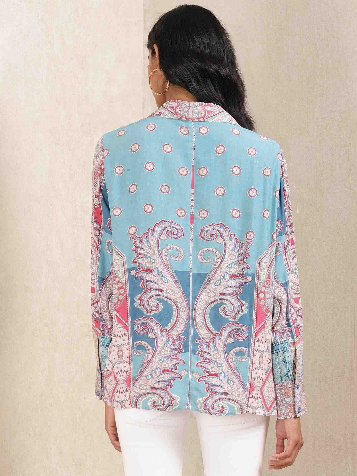 Blue Aamira Crepe Shirt