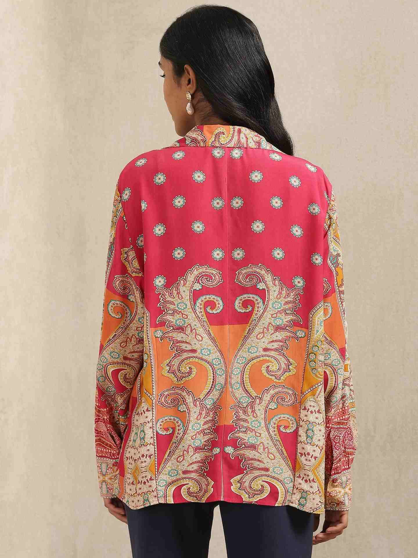 Red Aamira Crepe Shirt