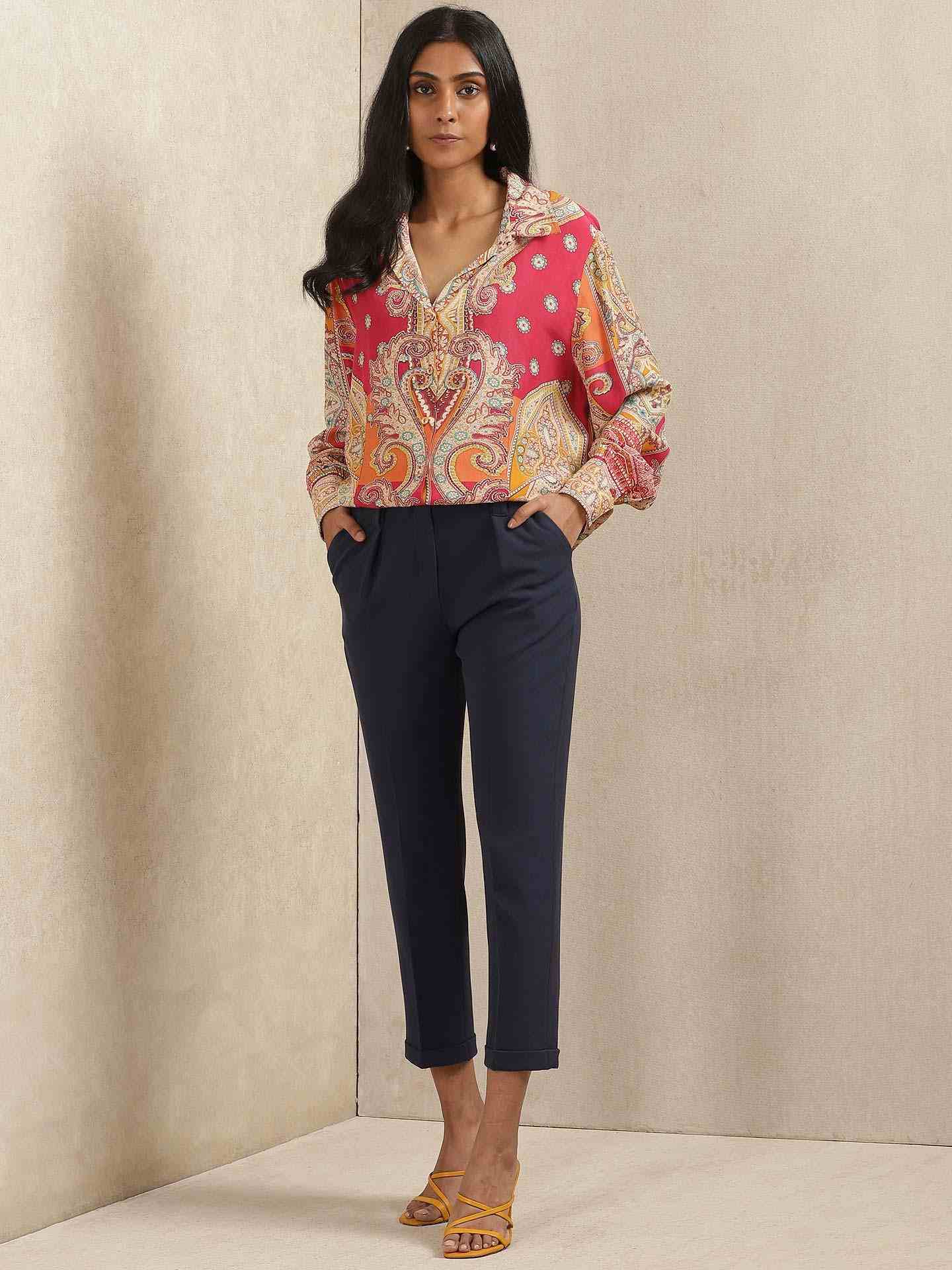 Red Aamira Crepe Shirt