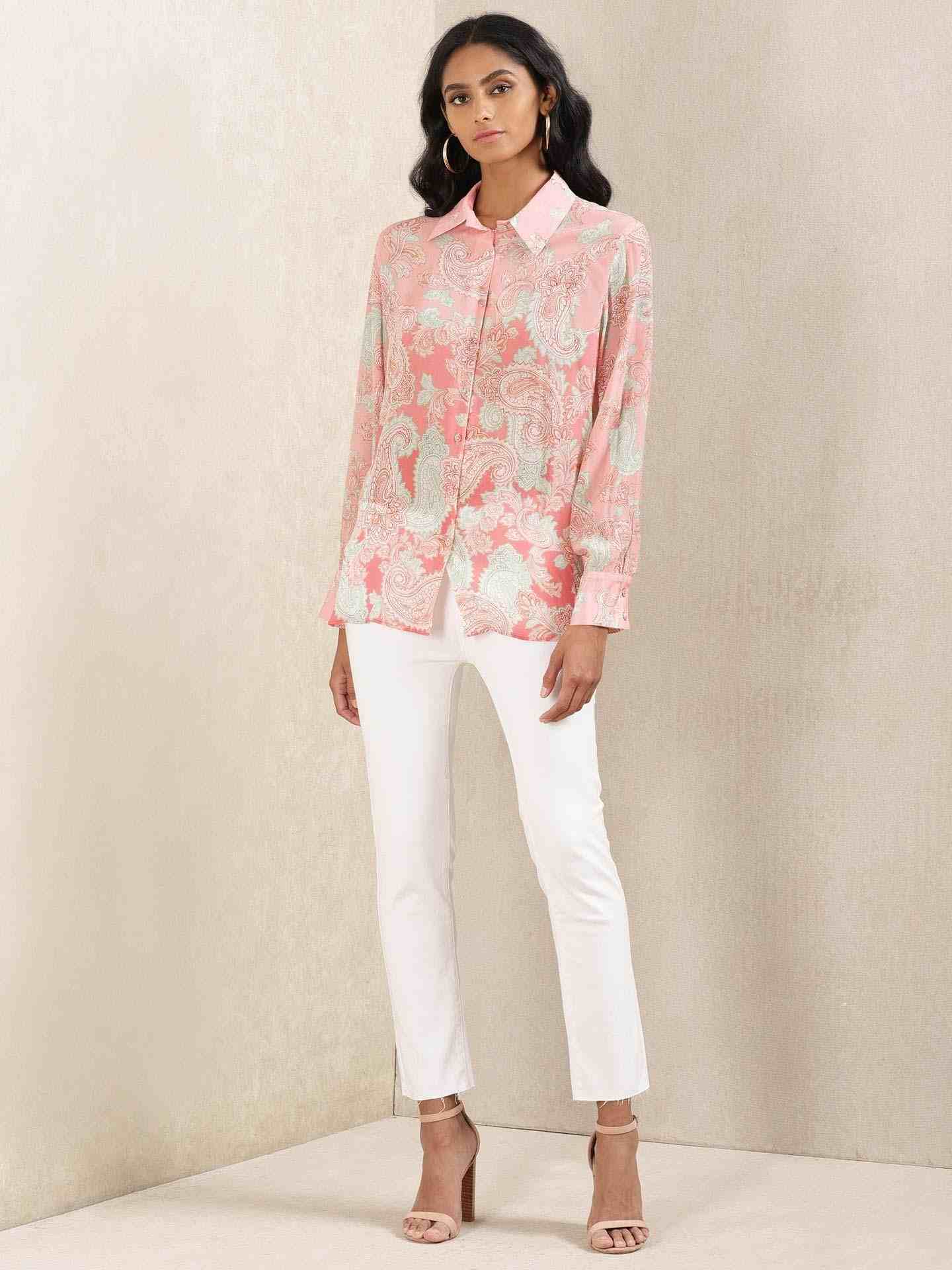 Pink Illahi Crepe Shirt
