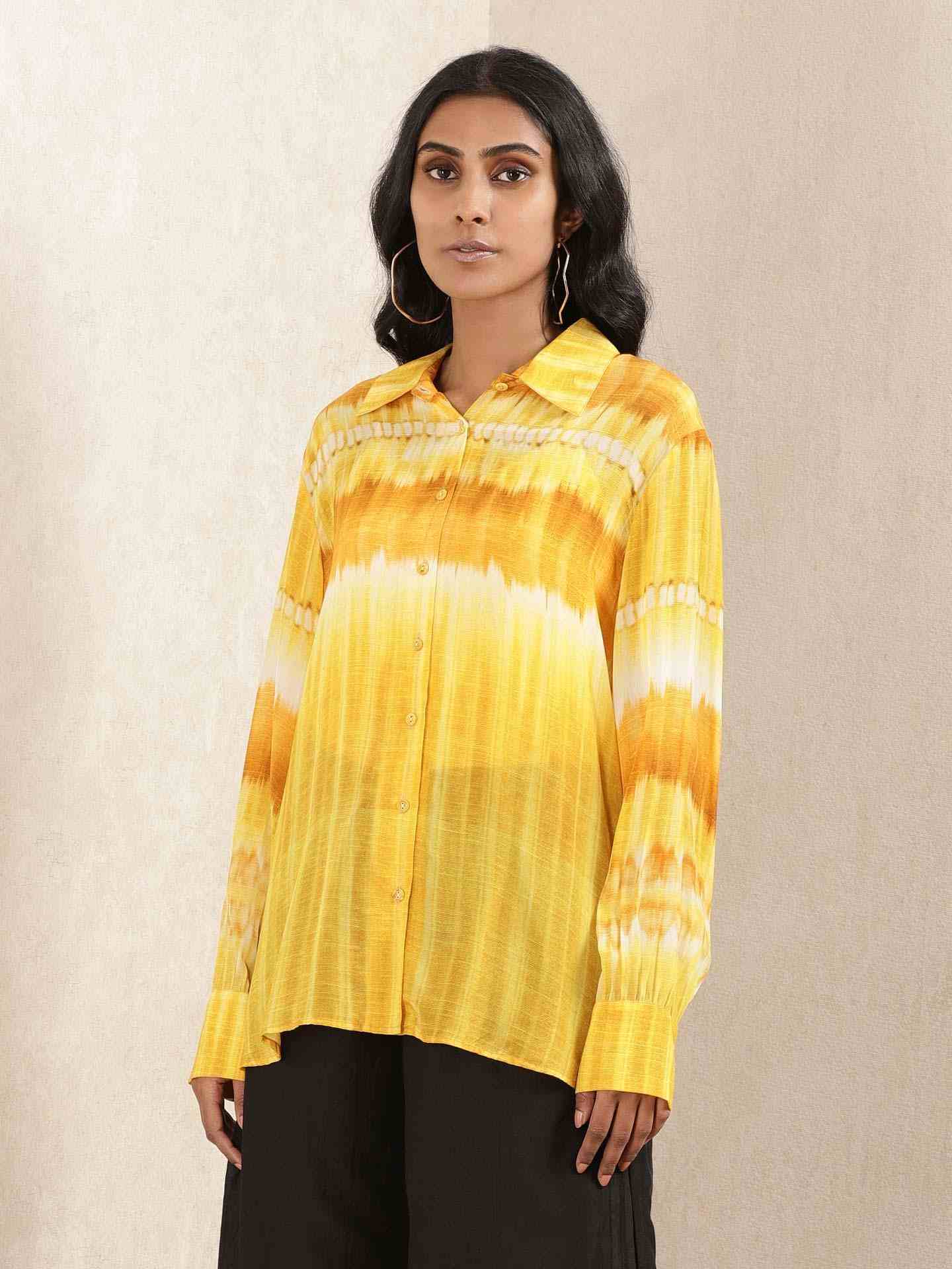 Yellow Adah Crepe Shirt