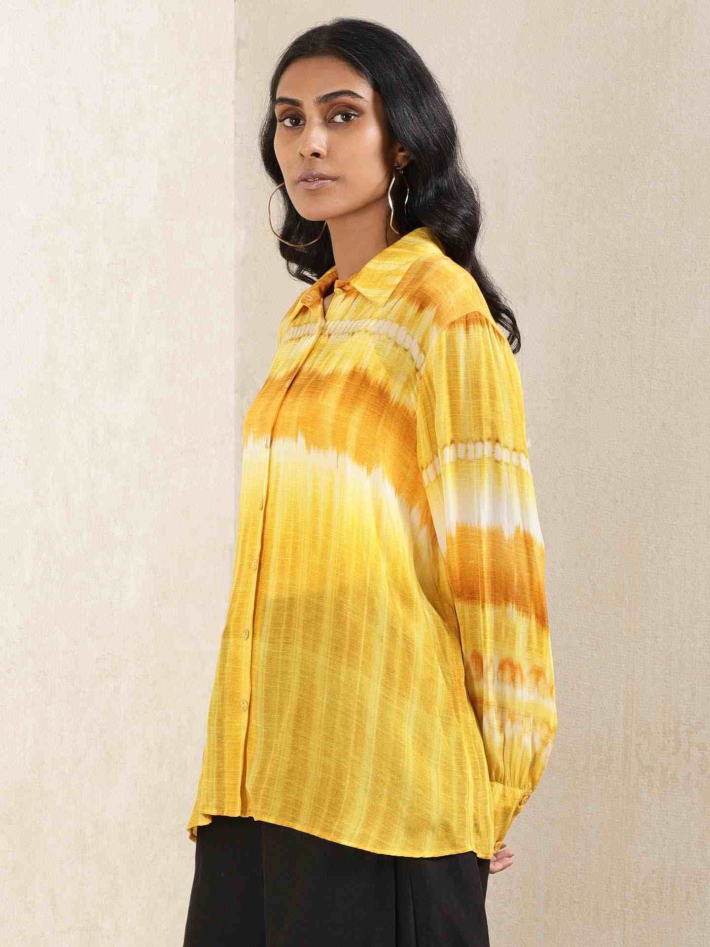 Yellow Adah Crepe Shirt