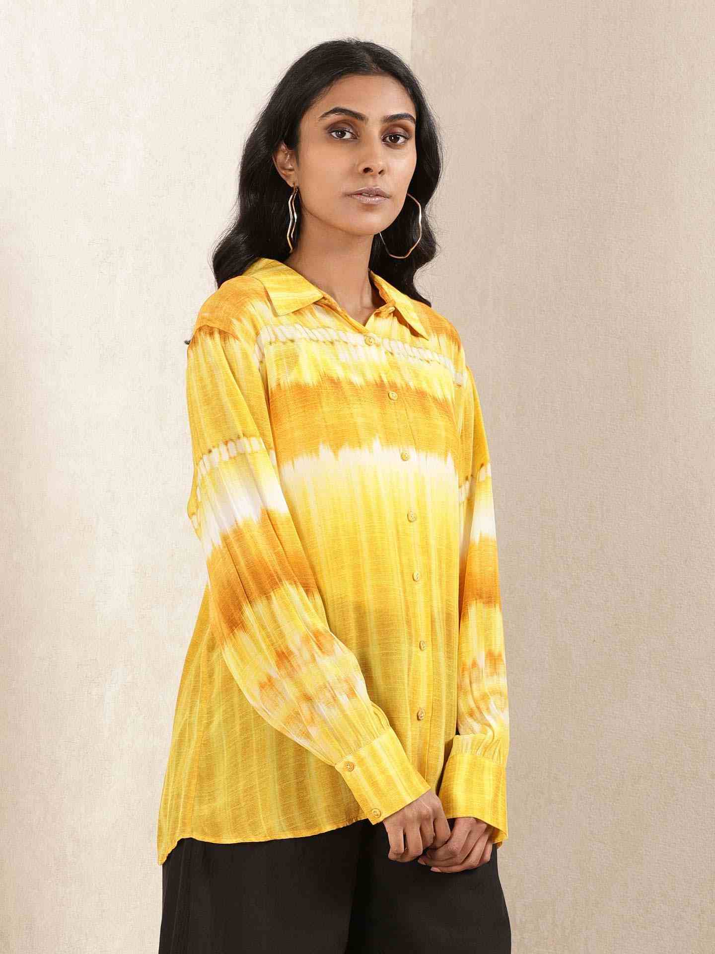 Yellow Adah Crepe Shirt