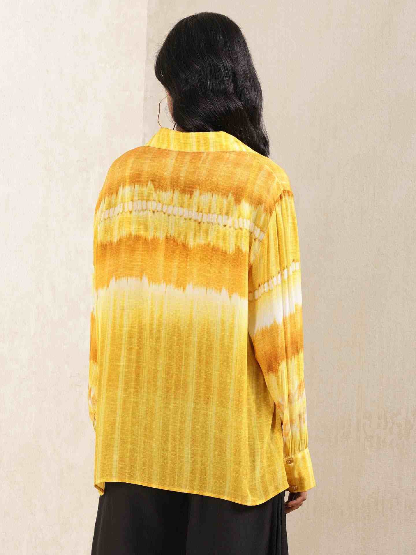 Yellow Adah Crepe Shirt