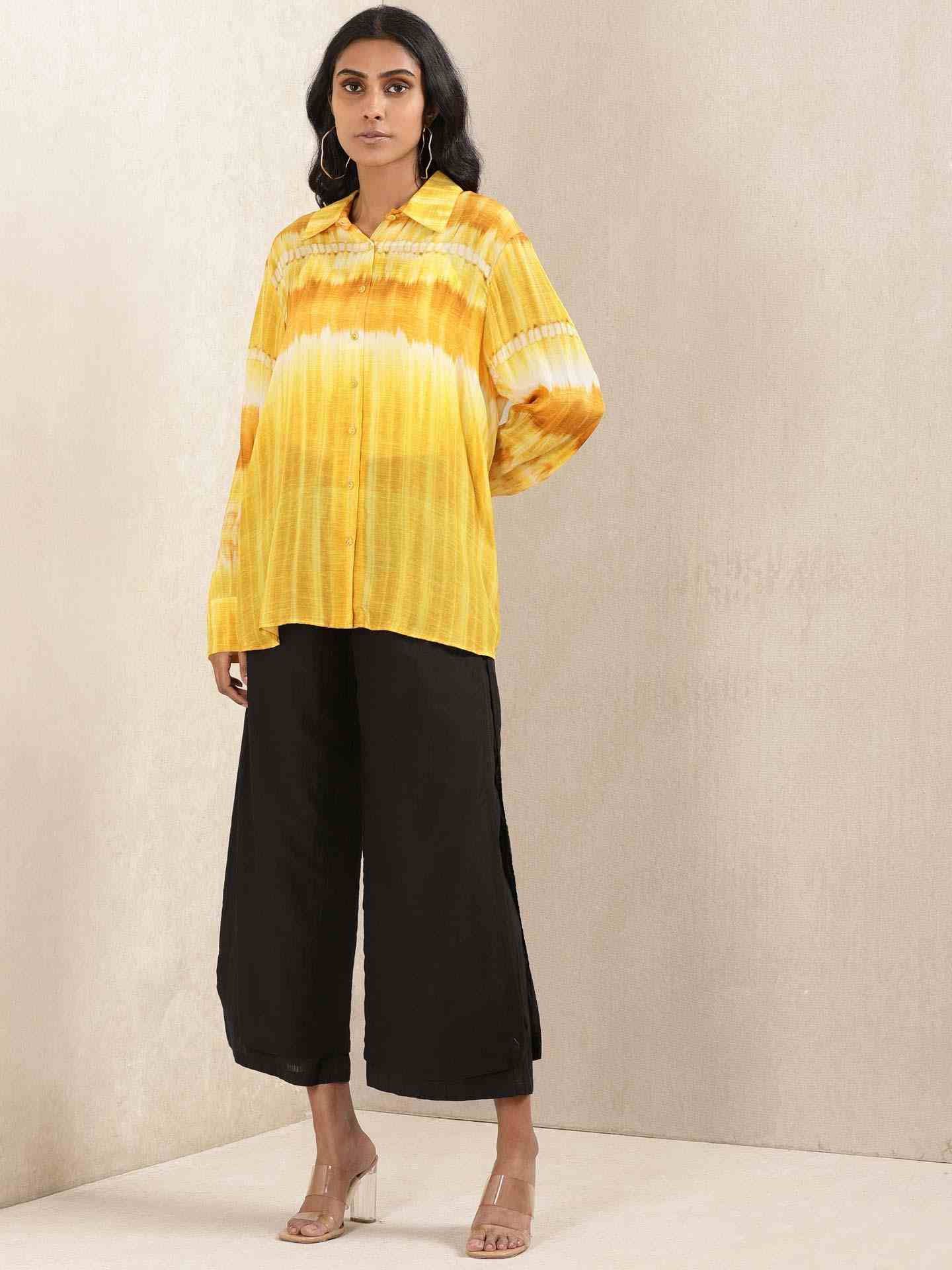 Yellow Adah Crepe Shirt