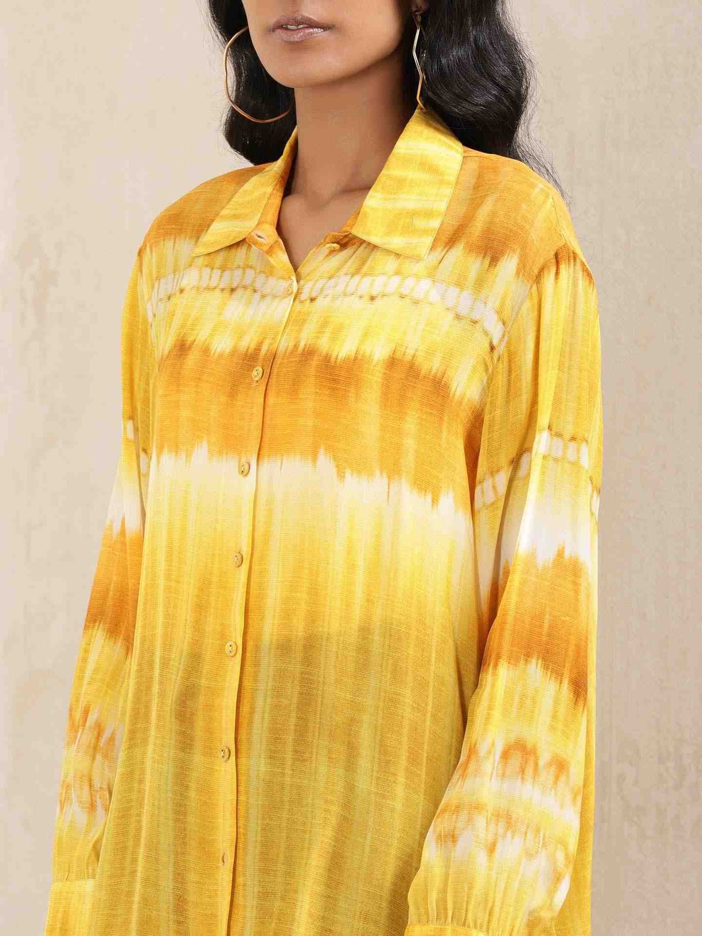 Yellow Adah Crepe Shirt