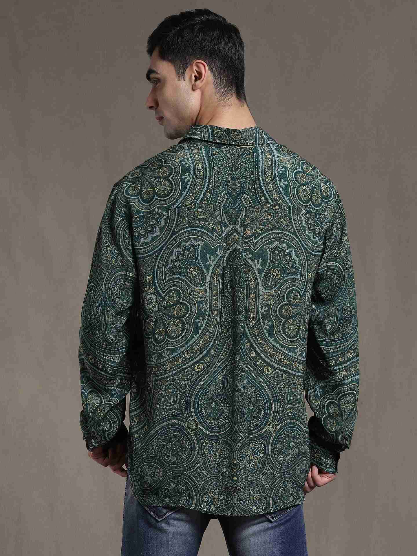 Green Saba Crepe Shirt