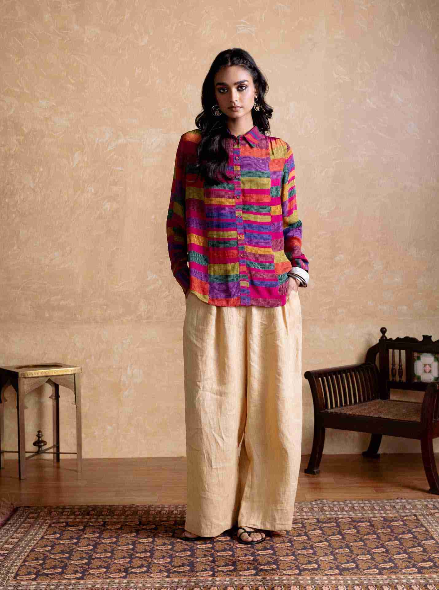 Pink Bauhaus Print Shirt