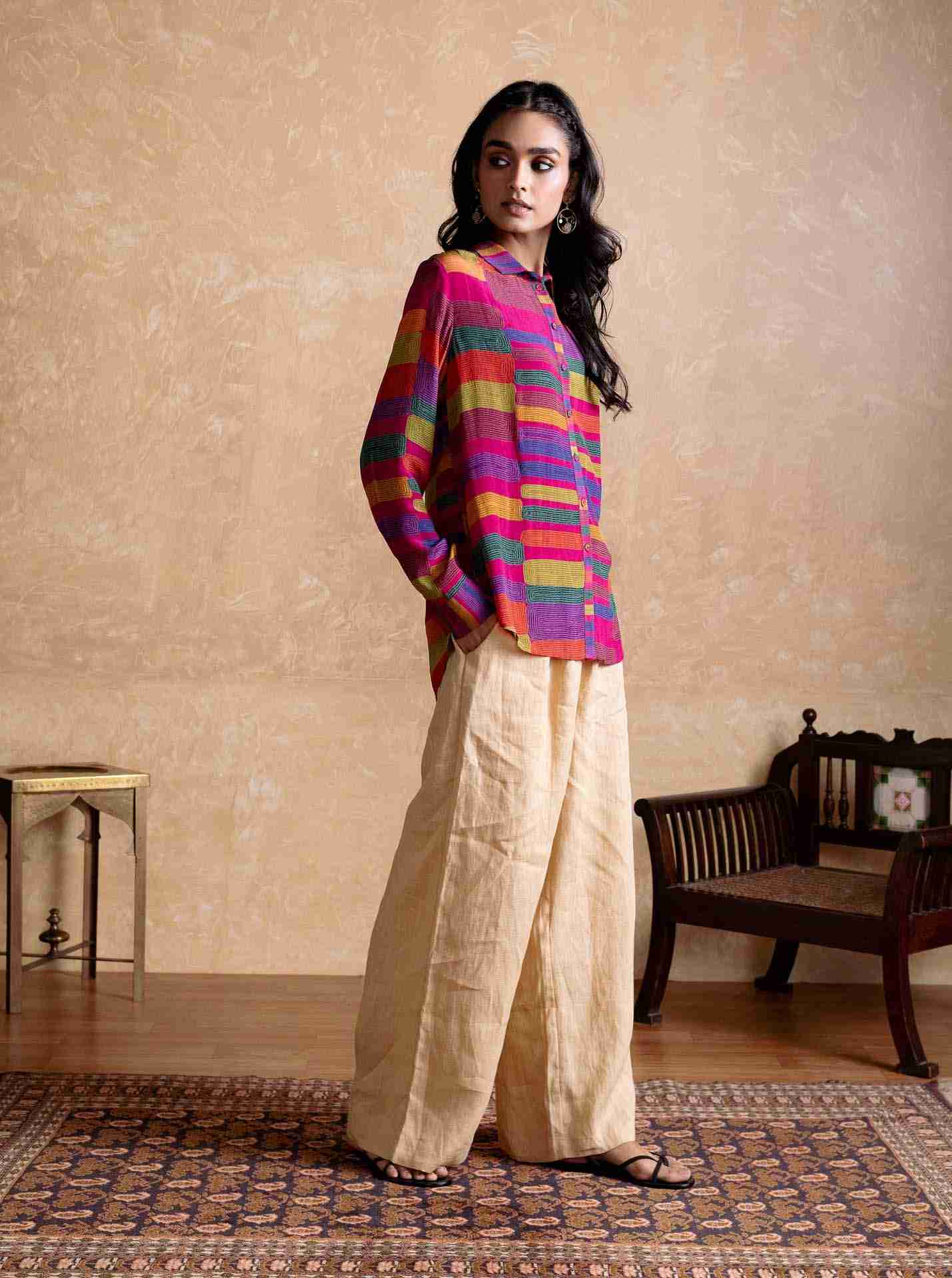 Pink Bauhaus Print Shirt