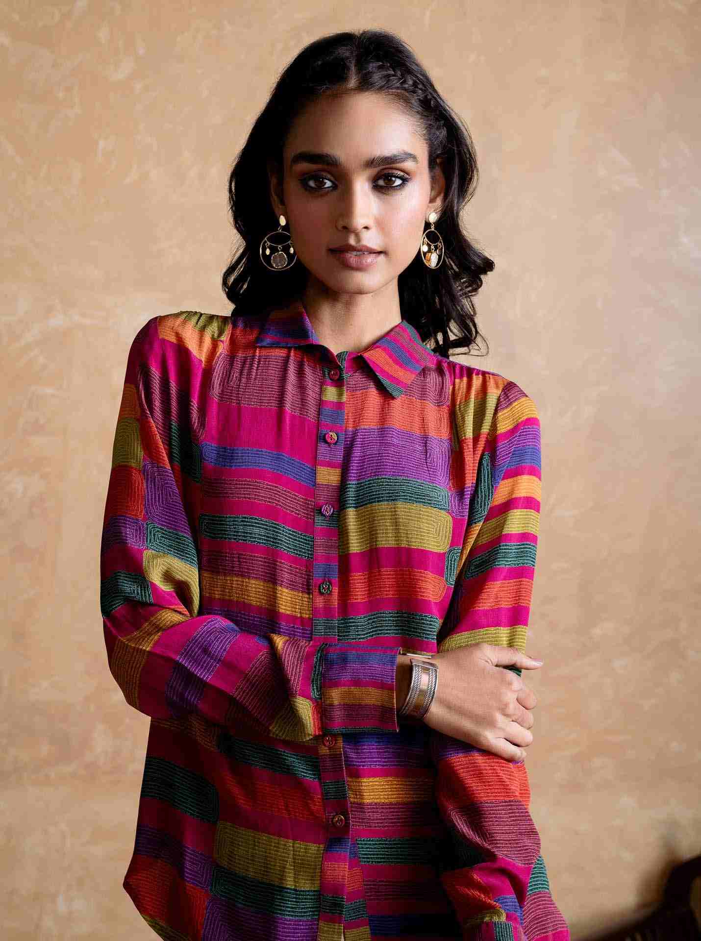 Pink Bauhaus Print Shirt