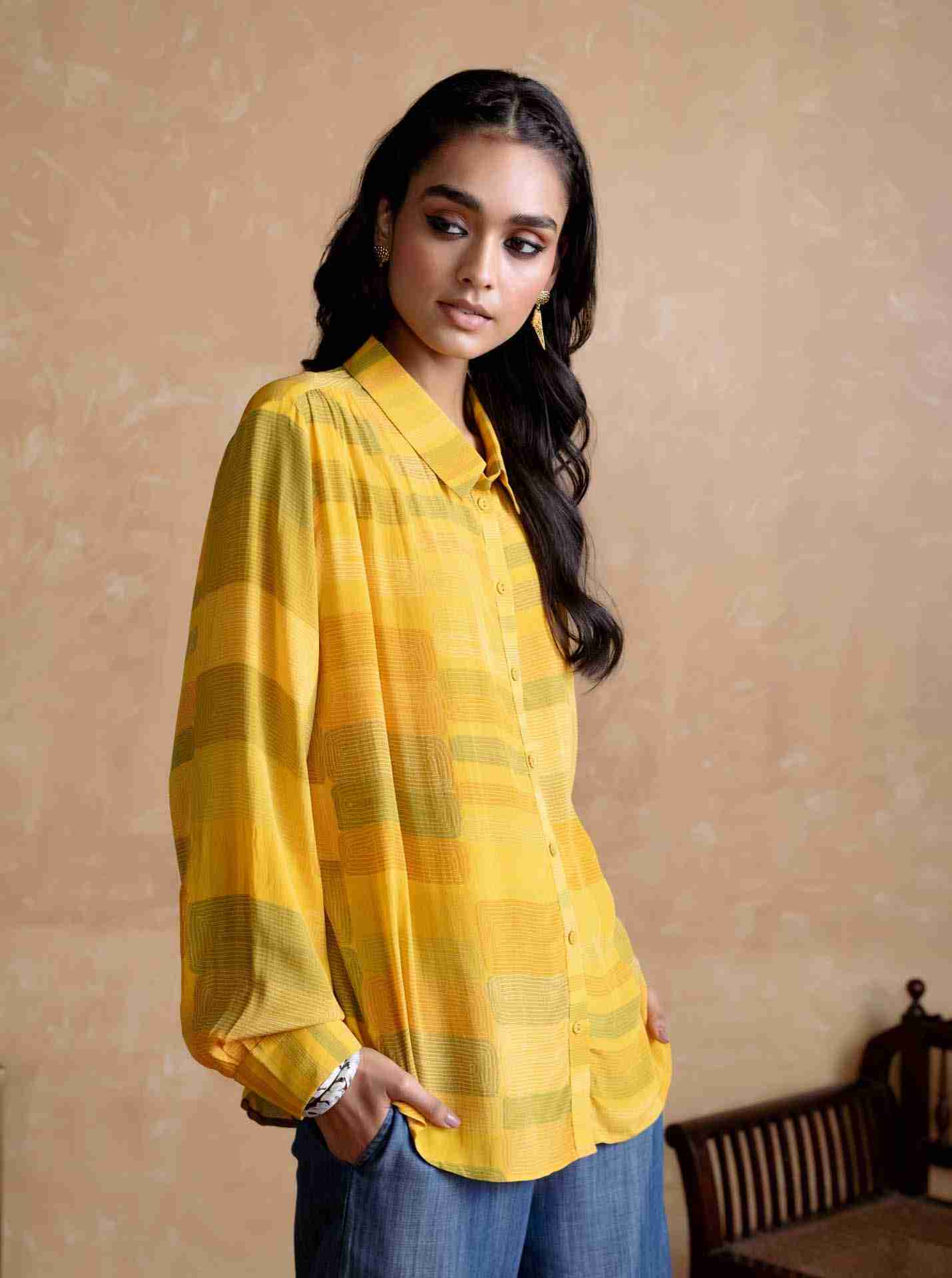 Yellow Bauhaus Print Shirt