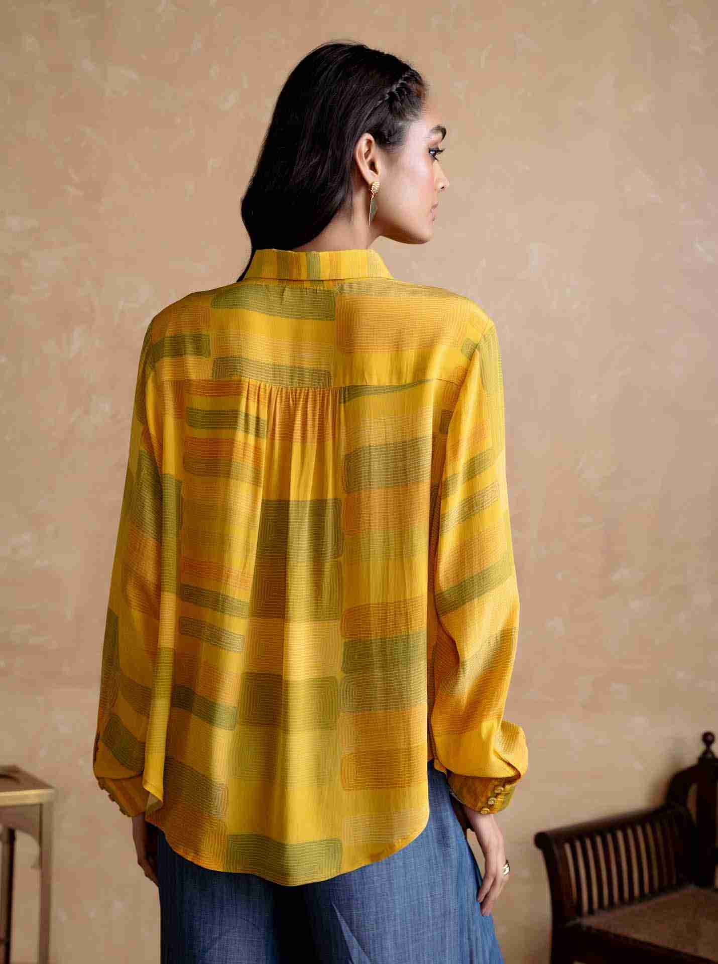 Yellow Bauhaus Print Shirt