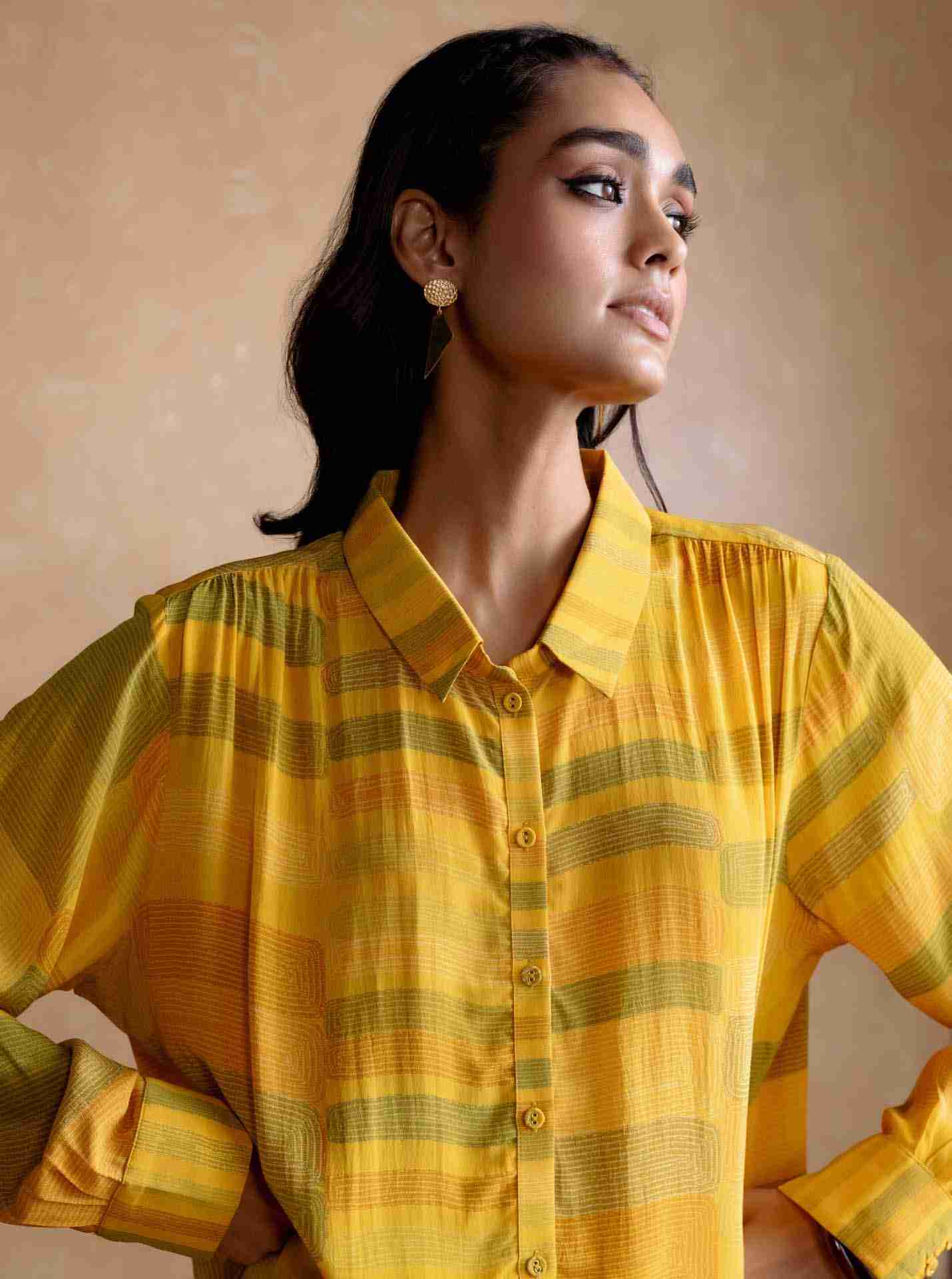 Yellow Bauhaus Print Shirt
