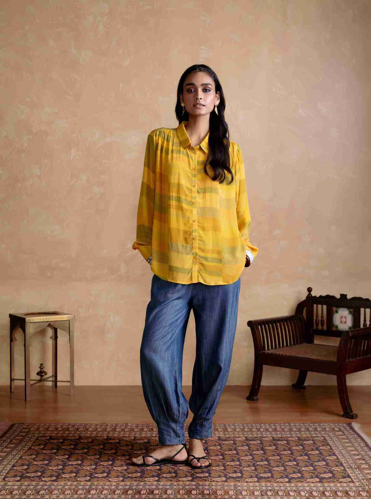 Yellow Bauhaus Print Shirt