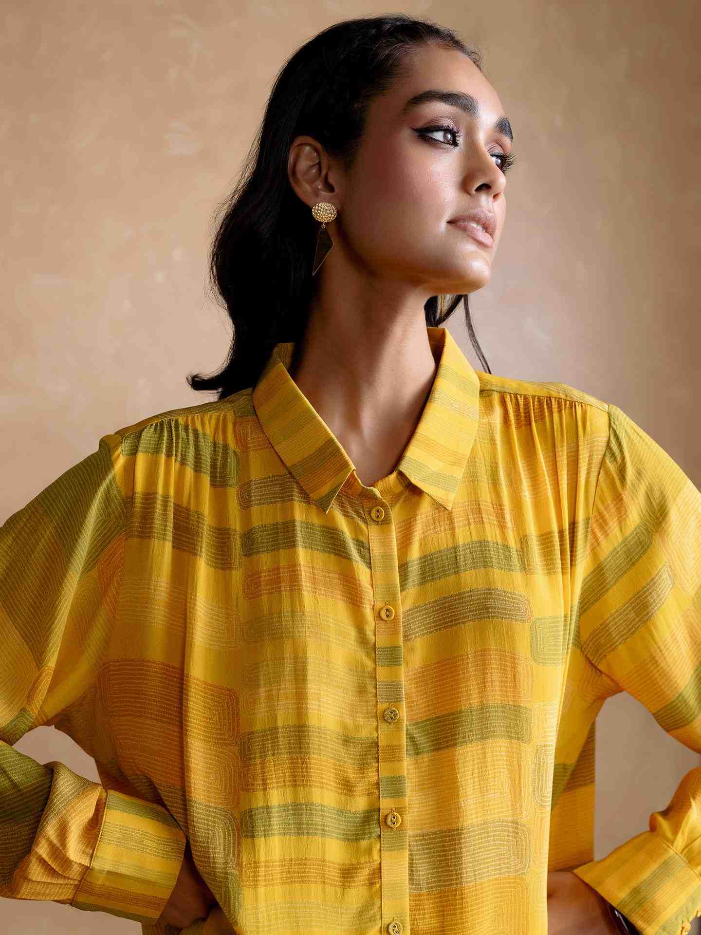 Yellow Bauhaus Print Shirt