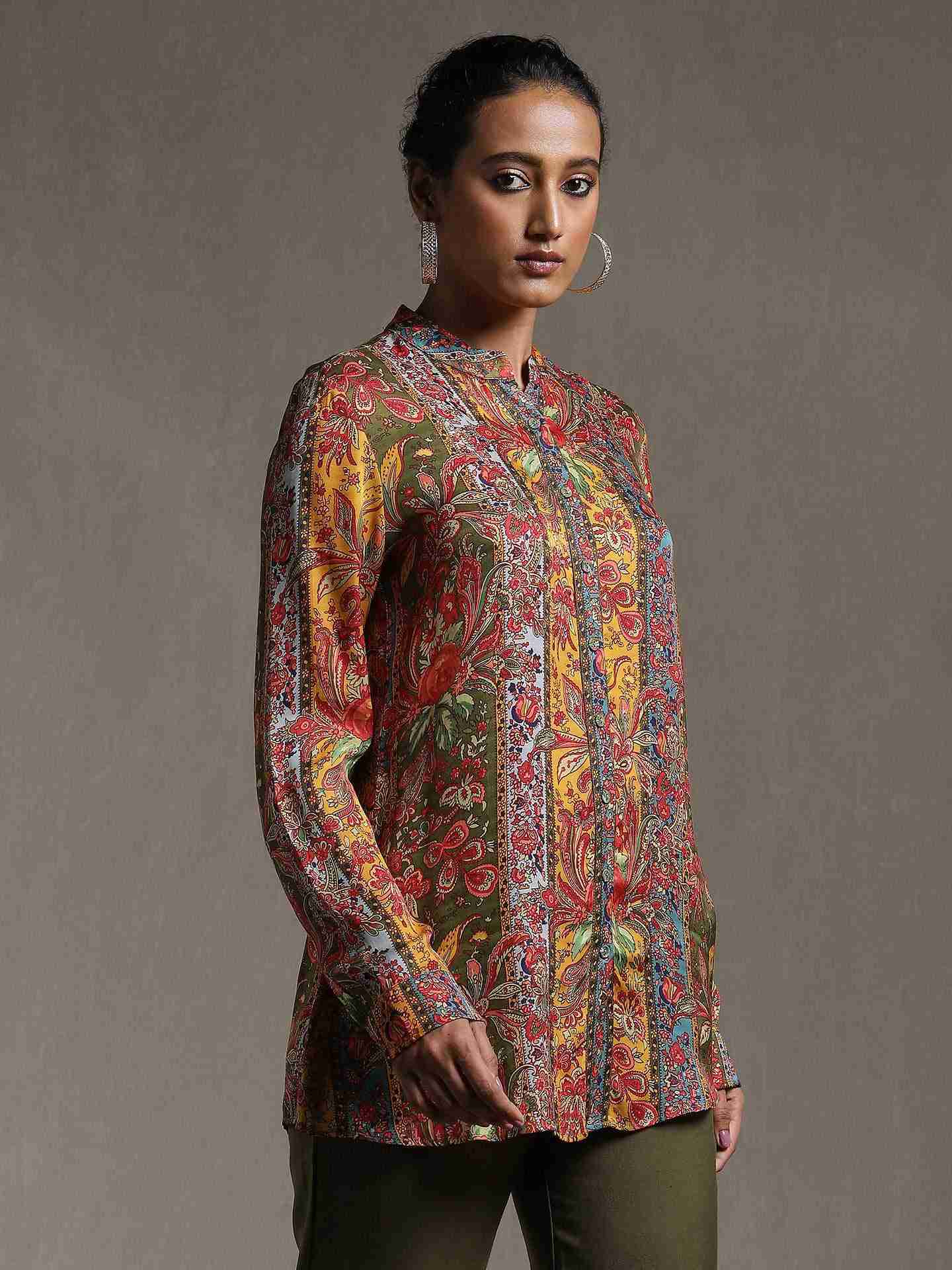 Multi-Color Babushka Stripes Kurti