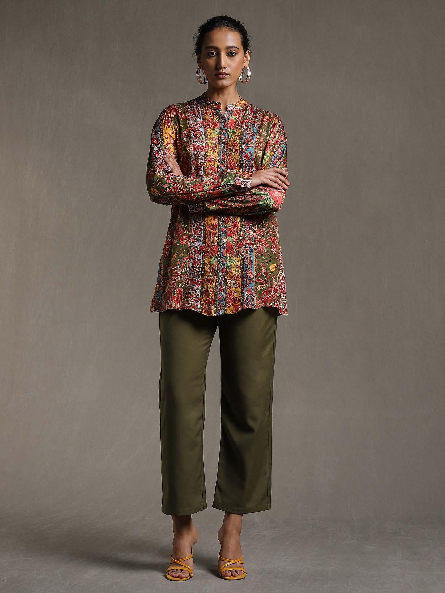 Multi-Color Babushka Stripes Kurti