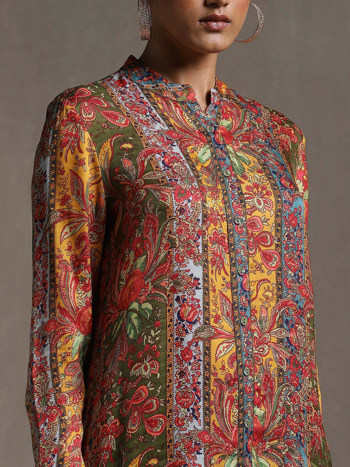 Multi-Color Babushka Stripes Kurti