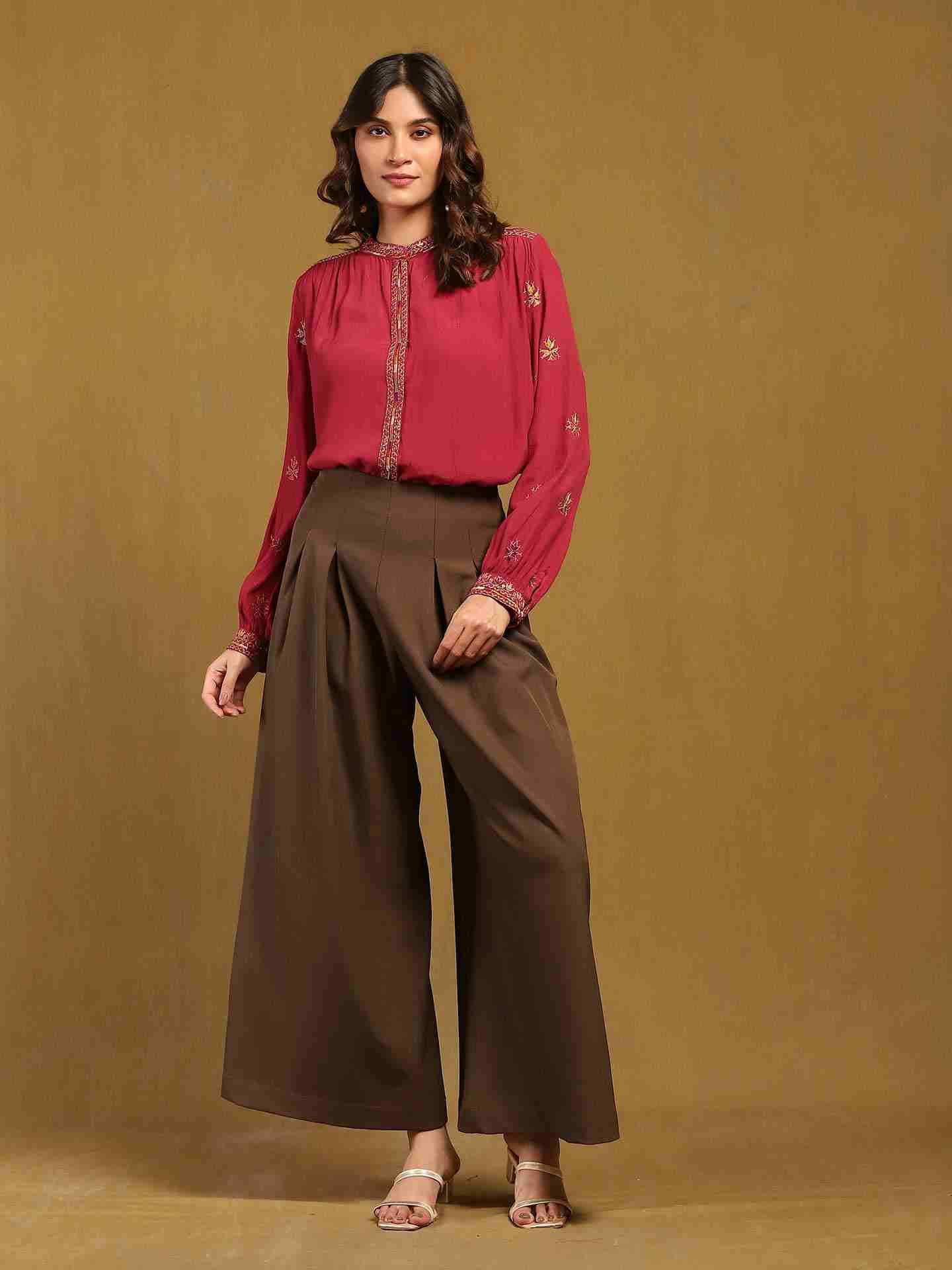 Red Sophie Solid Shirt