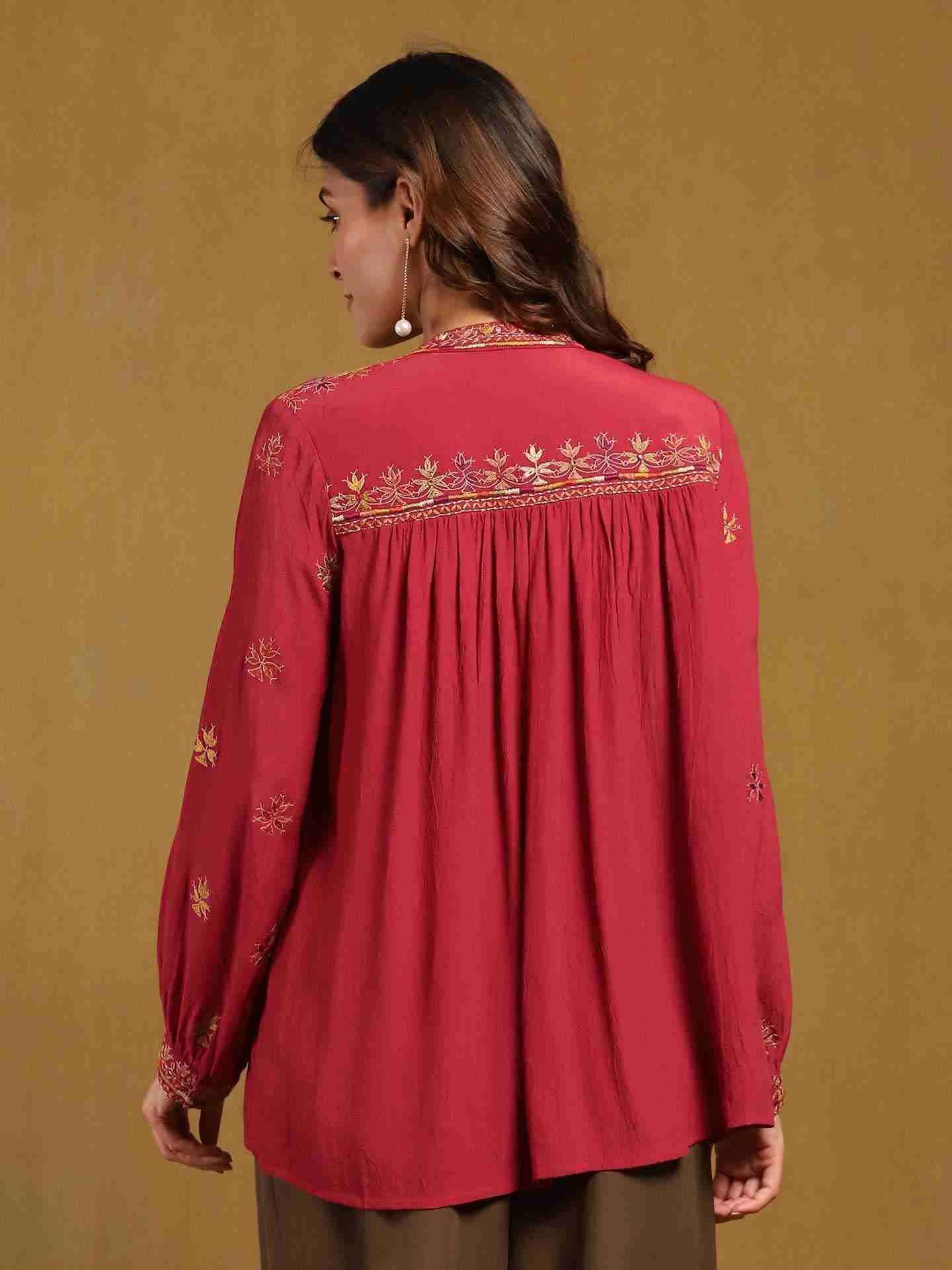 Red Sophie Solid Shirt