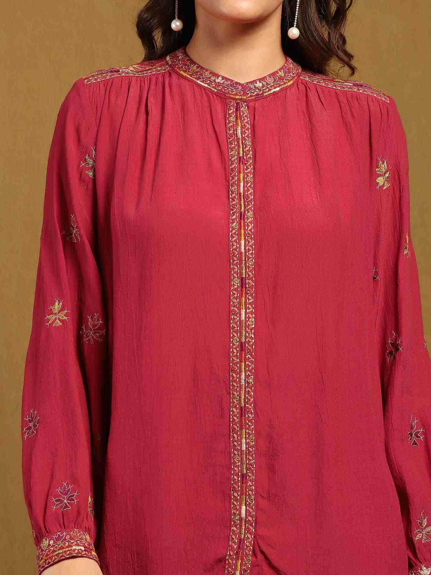 Red Sophie Solid Shirt