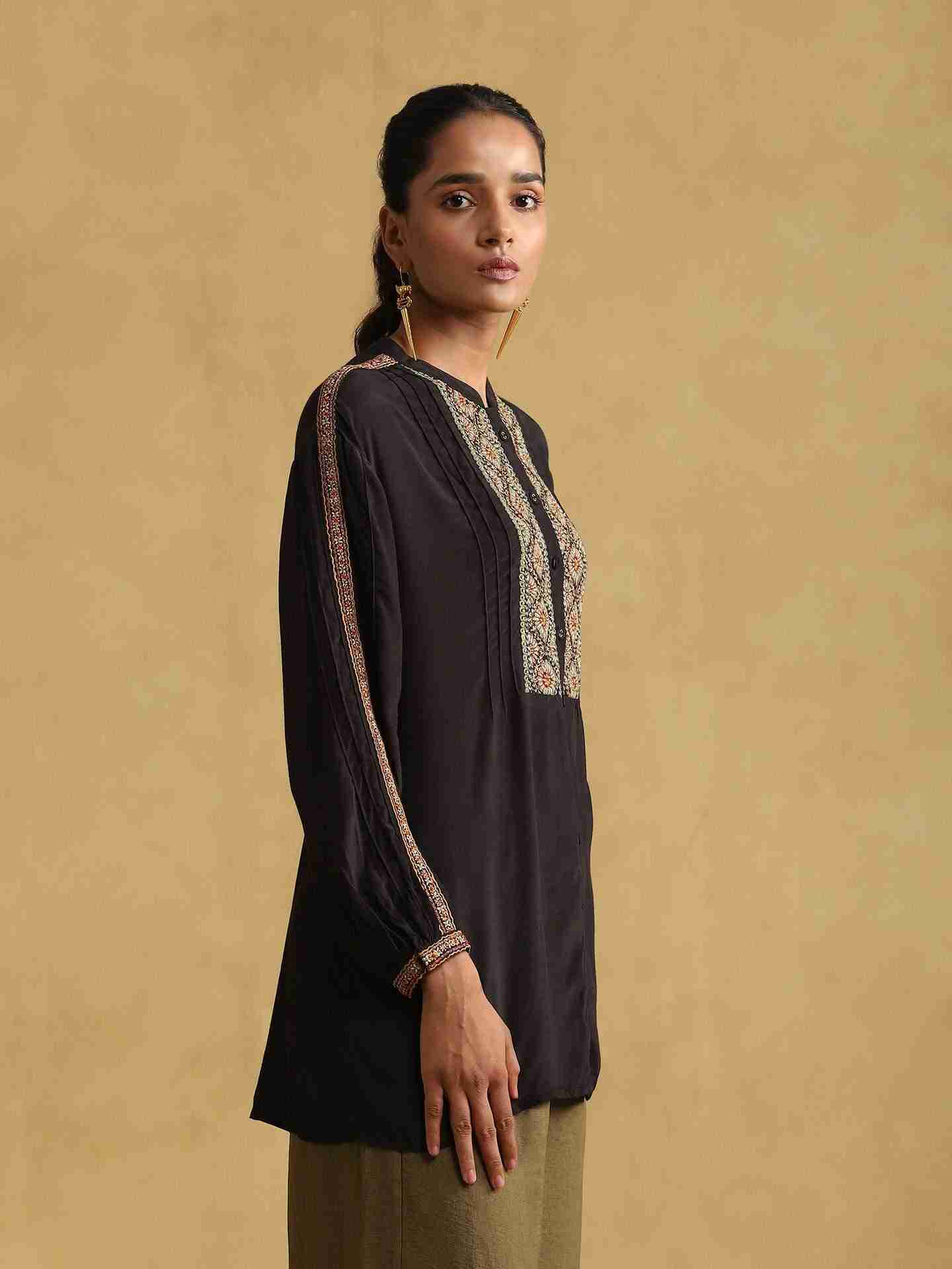 Black Zora Crepe Shirt